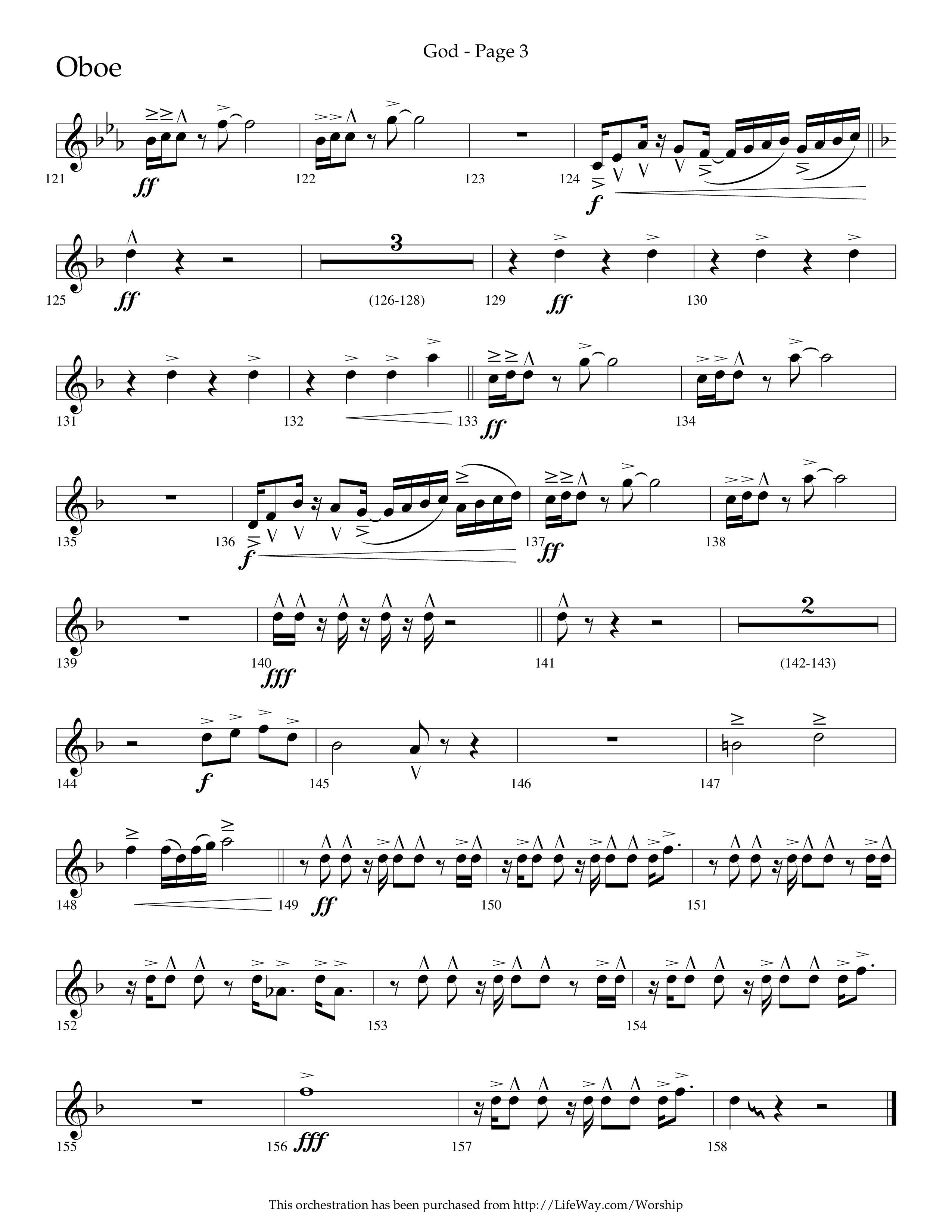 God (Choral Anthem SATB) Oboe (Lifeway Choral / Arr. Cliff Duren)