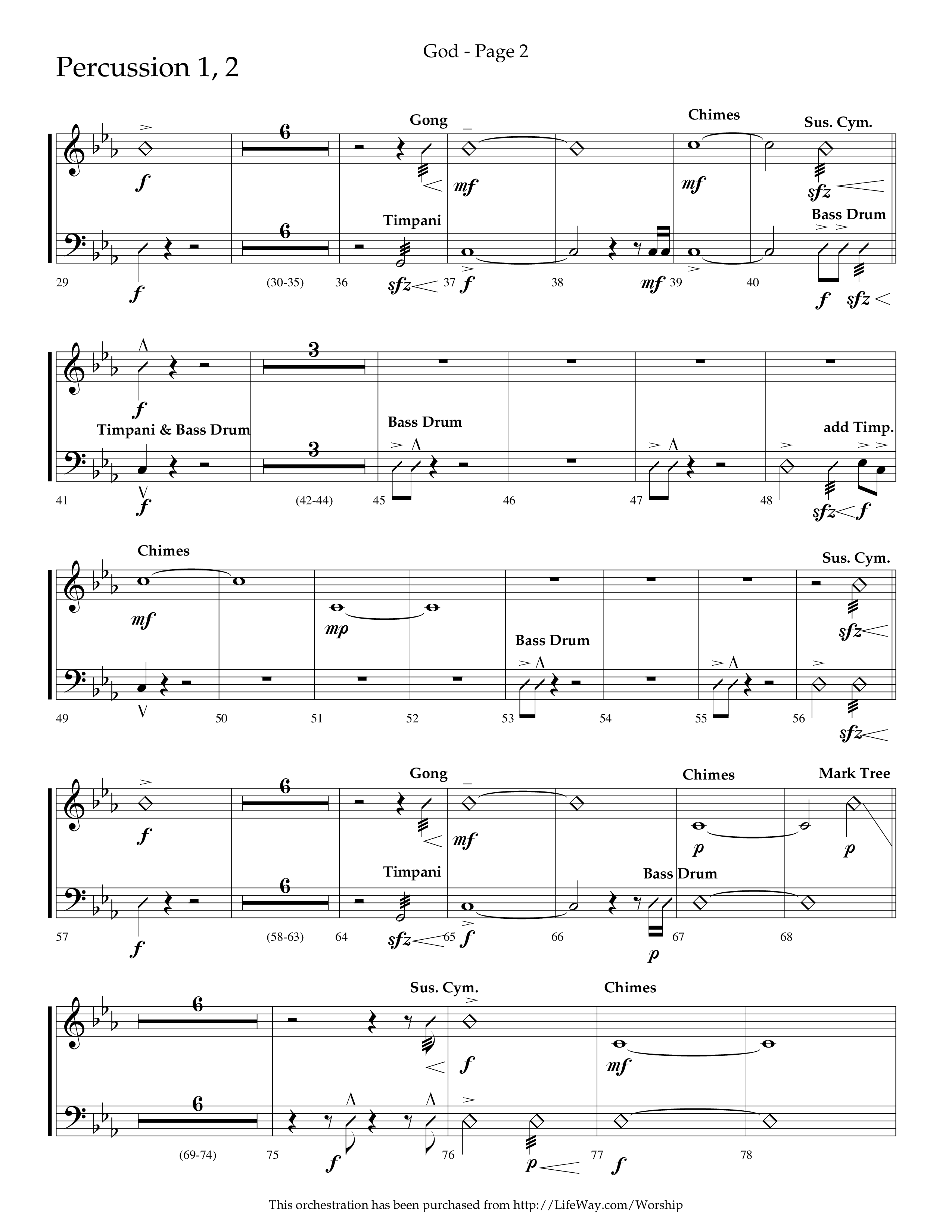 God (Choral Anthem SATB) Percussion 1/2 (Lifeway Choral / Arr. Cliff Duren)