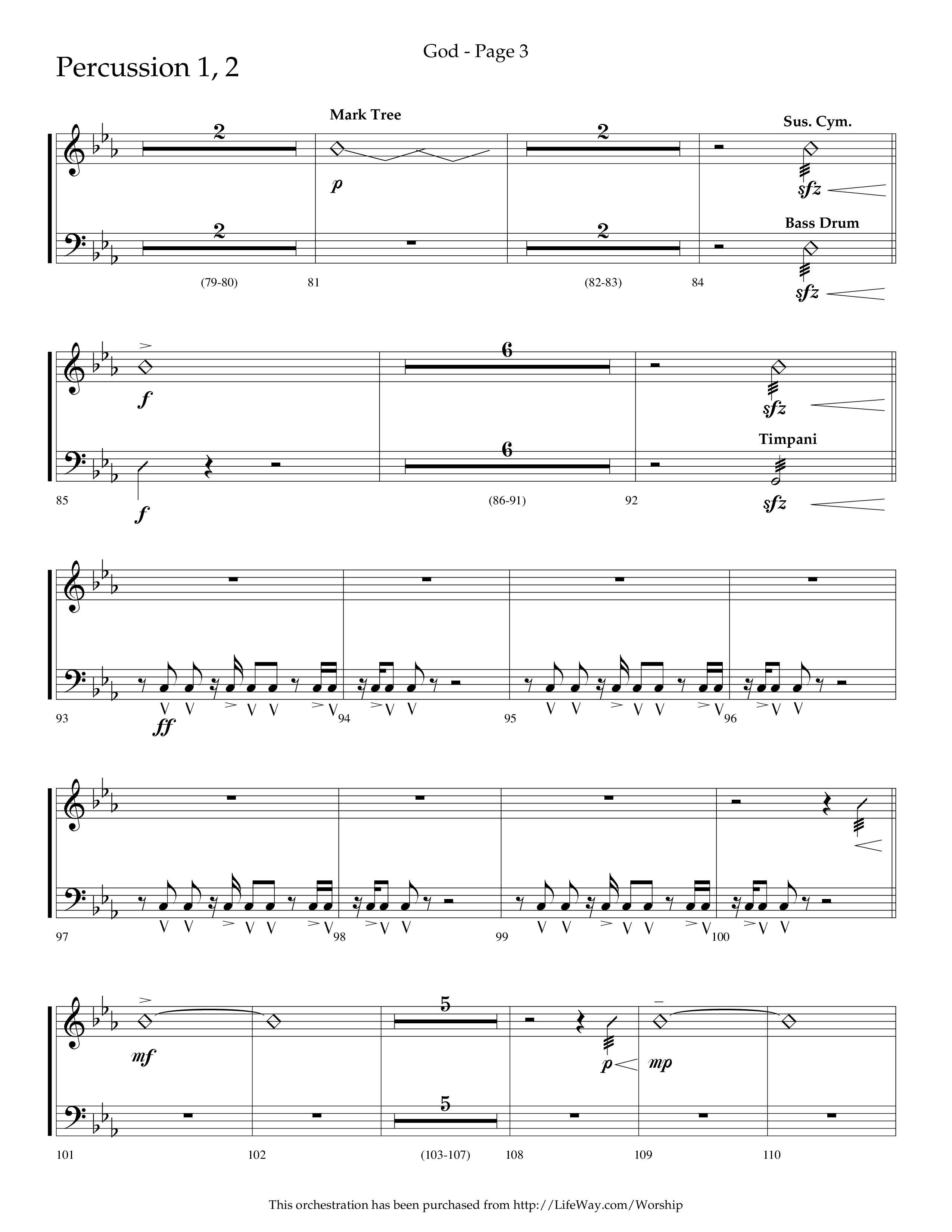 God (Choral Anthem SATB) Percussion 1/2 (Lifeway Choral / Arr. Cliff Duren)