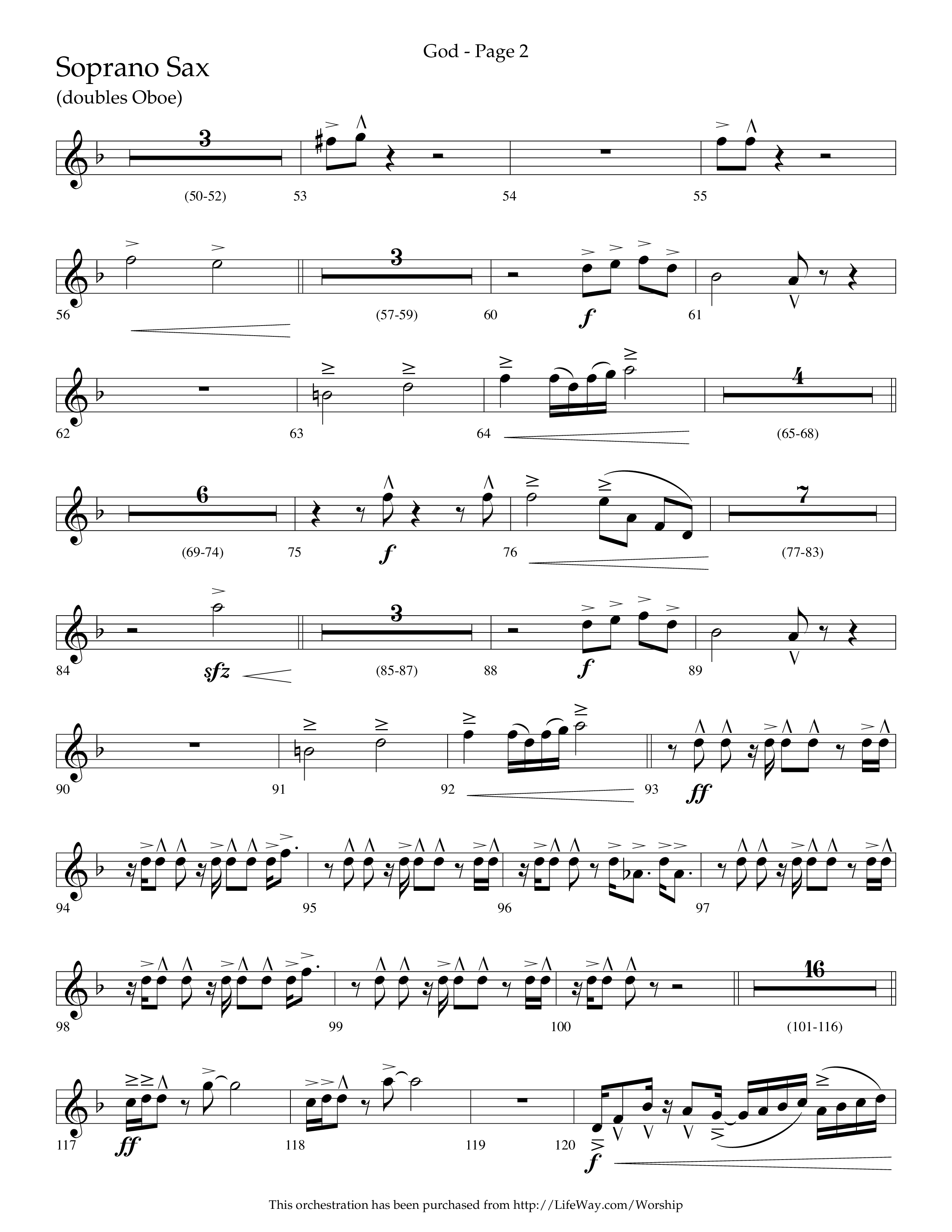 God (Choral Anthem SATB) Soprano Sax (Lifeway Choral / Arr. Cliff Duren)
