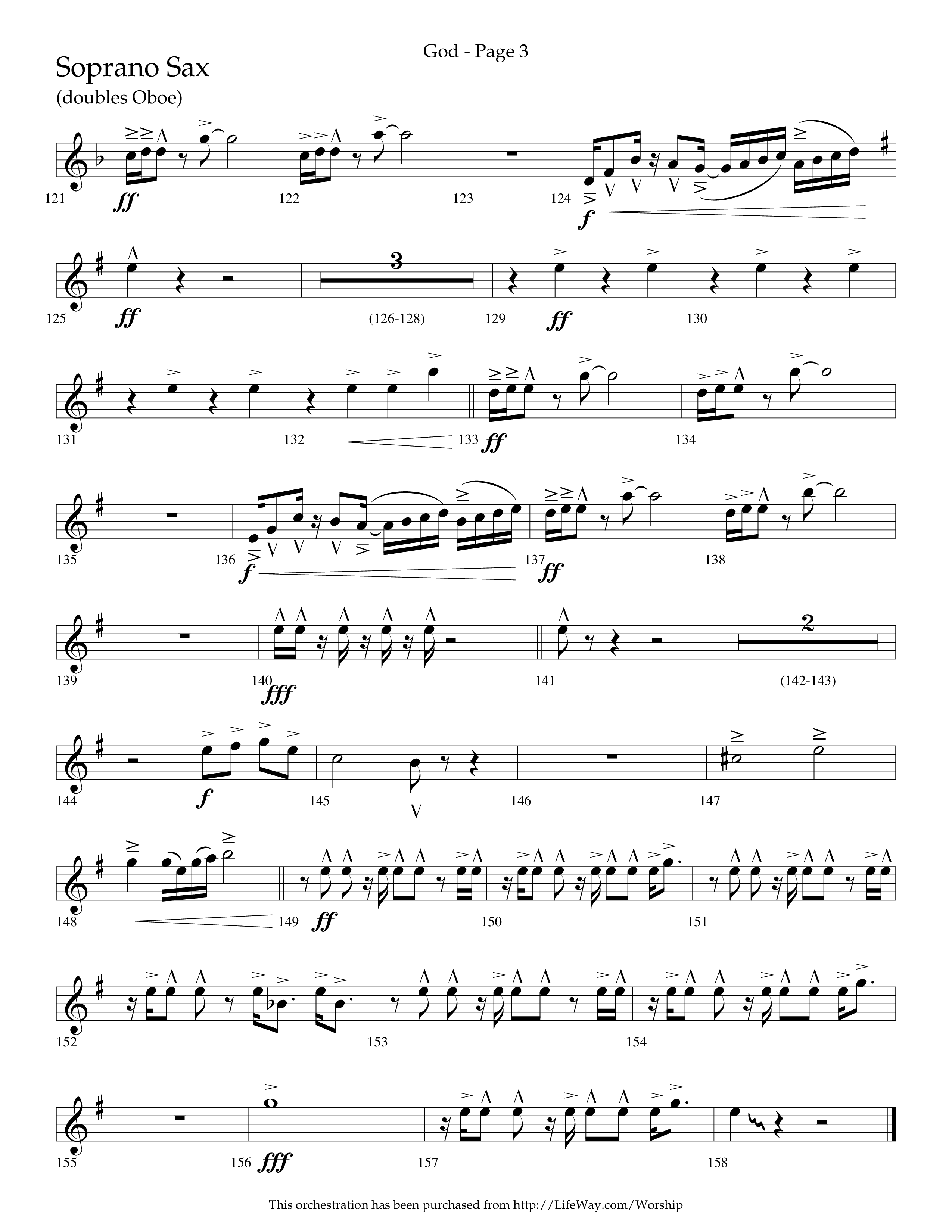 God (Choral Anthem SATB) Soprano Sax (Lifeway Choral / Arr. Cliff Duren)