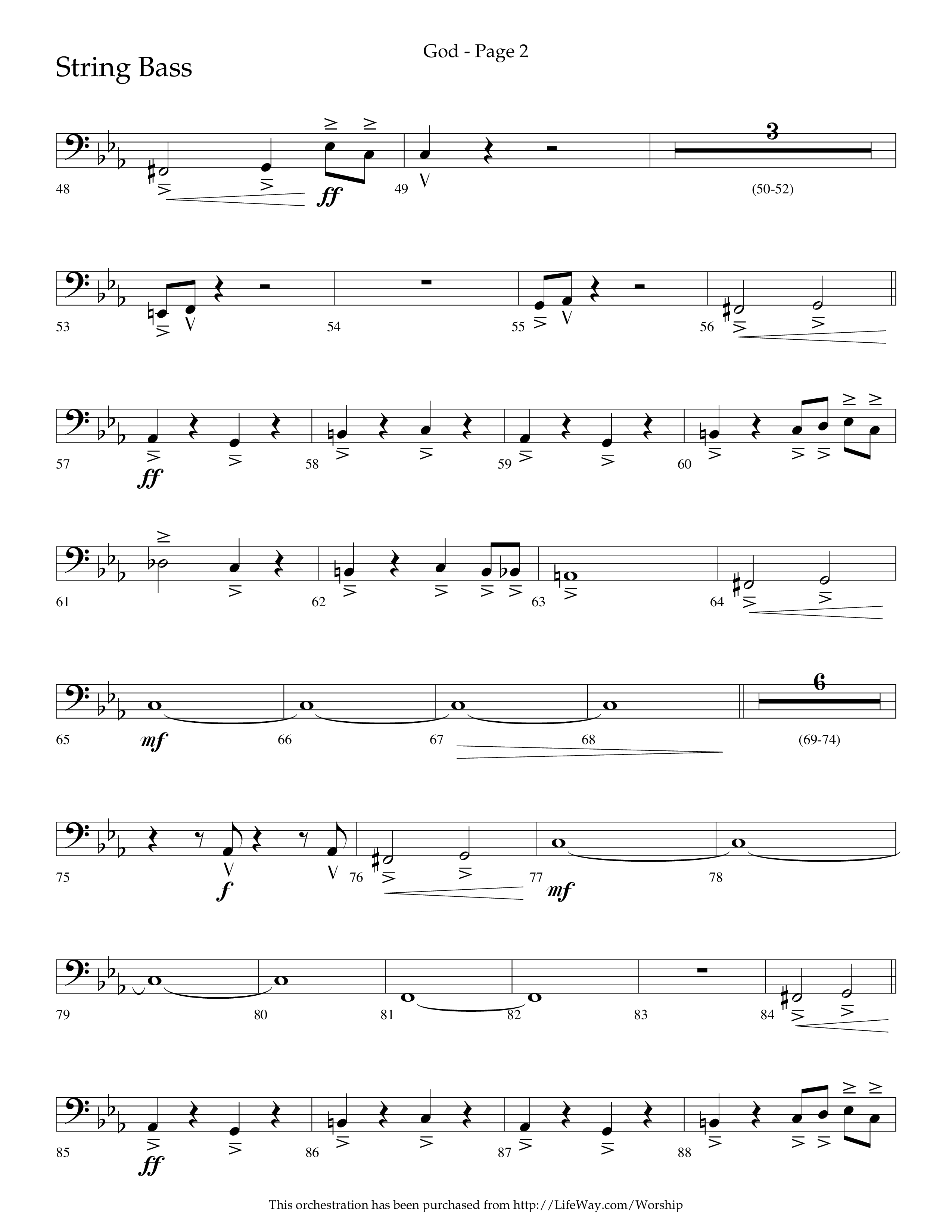 God (Choral Anthem SATB) String Bass (Lifeway Choral / Arr. Cliff Duren)