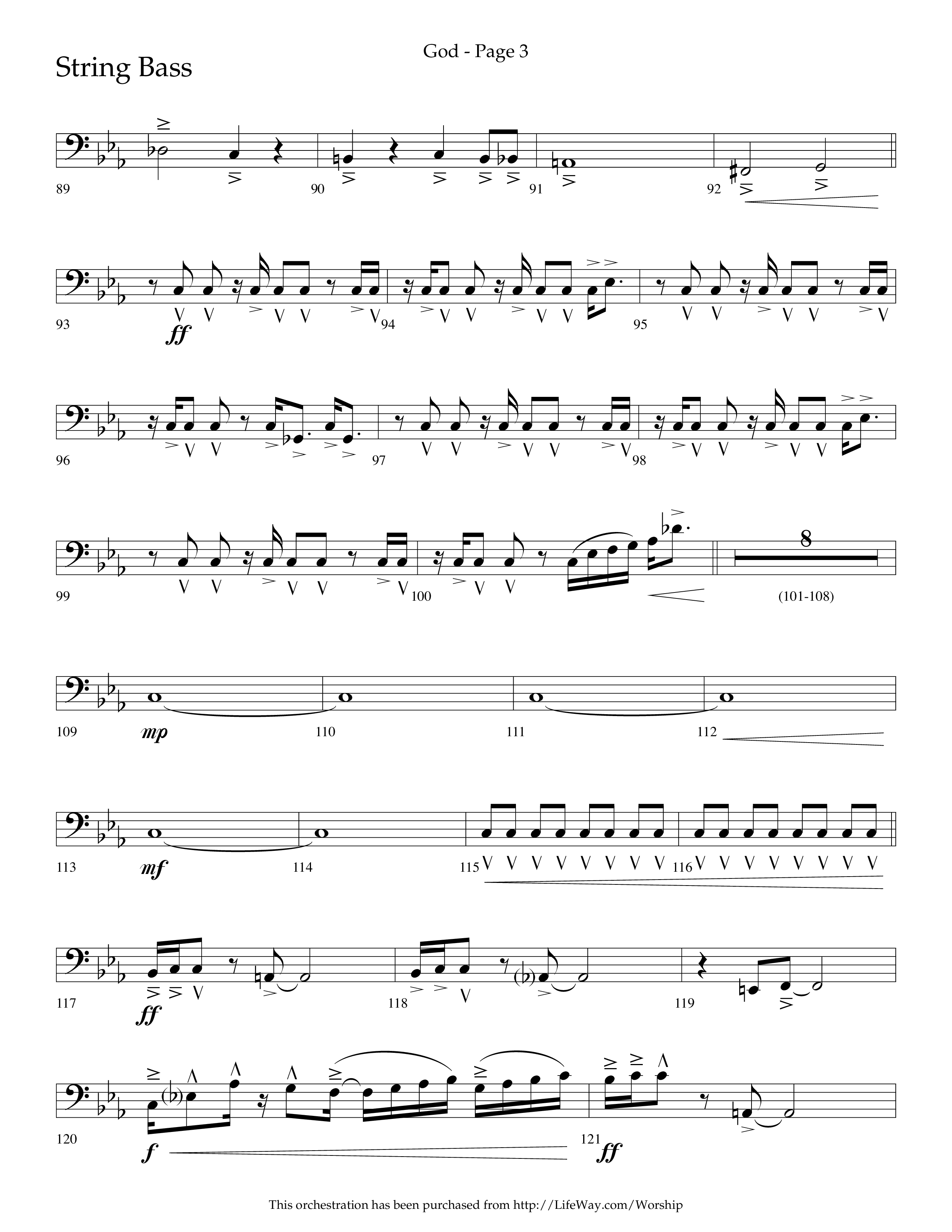 God (Choral Anthem SATB) String Bass (Lifeway Choral / Arr. Cliff Duren)