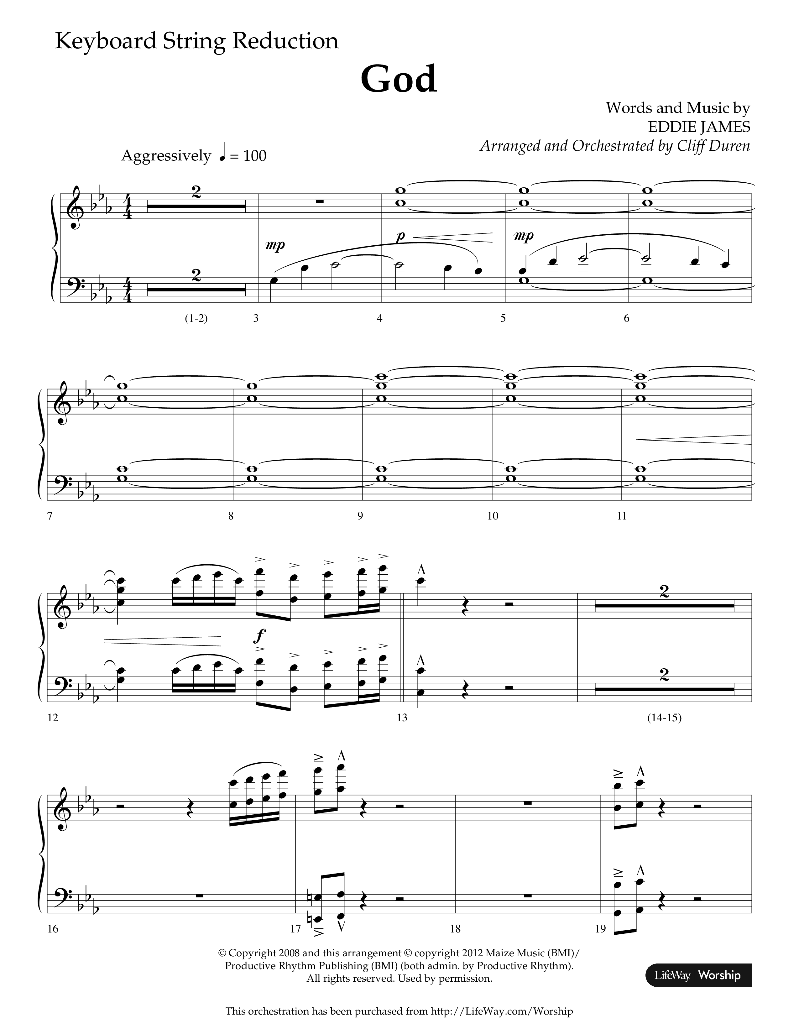 God (Choral Anthem SATB) String Reduction (Lifeway Choral / Arr. Cliff Duren)