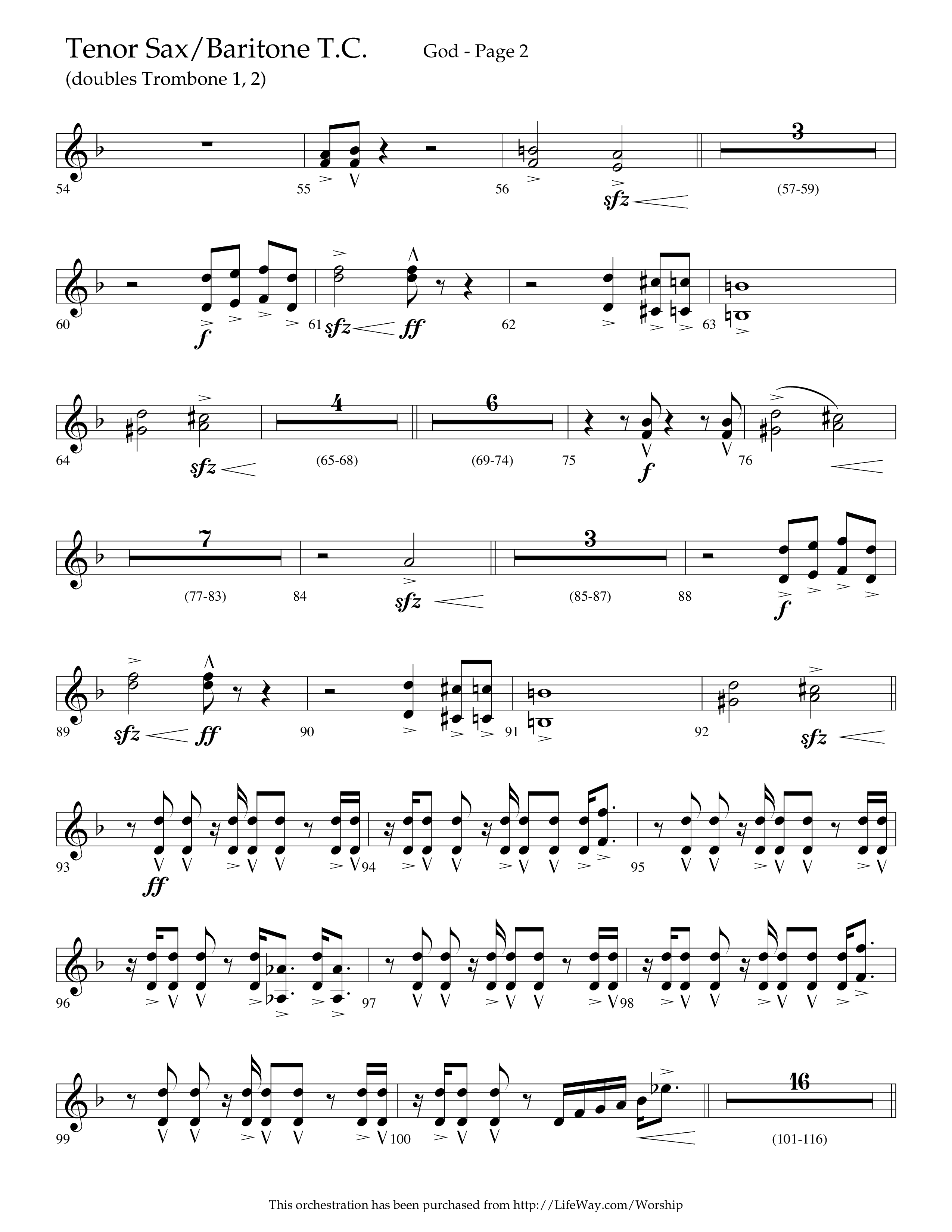 God (Choral Anthem SATB) Tenor Sax/Baritone T.C. (Lifeway Choral / Arr. Cliff Duren)