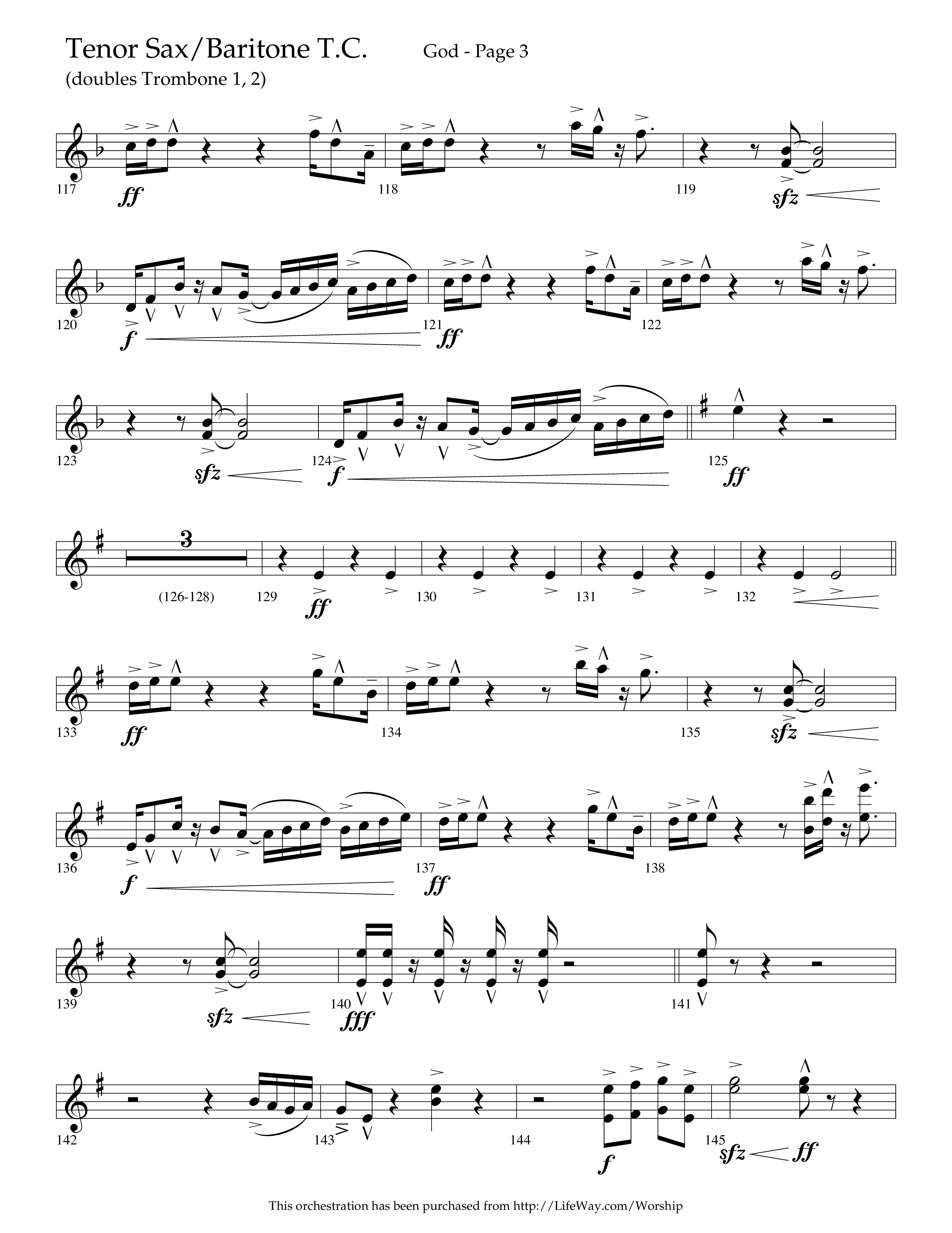 God (Choral Anthem SATB) Tenor Sax/Baritone T.C. (Lifeway Choral / Arr. Cliff Duren)