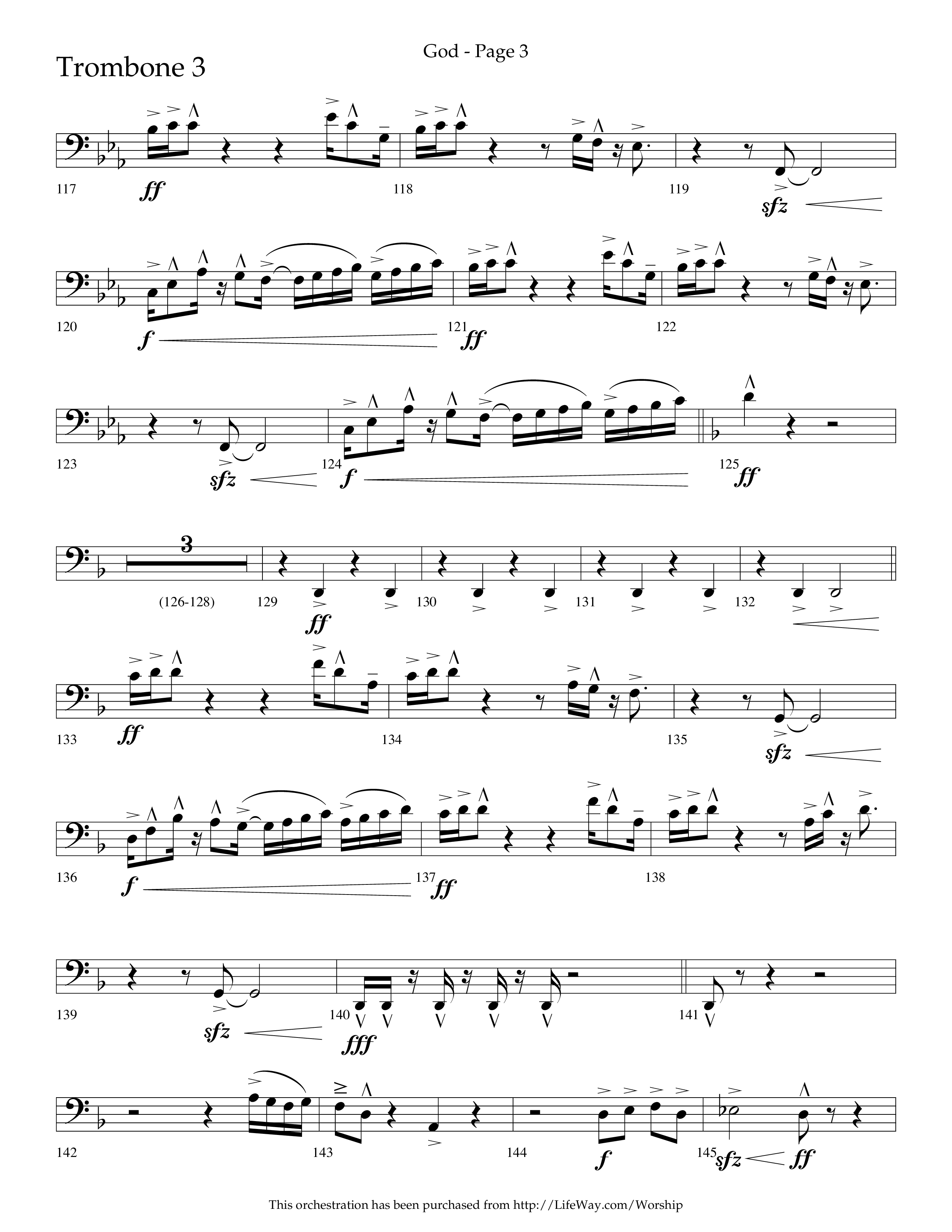 God (Choral Anthem SATB) Trombone 3 (Lifeway Choral / Arr. Cliff Duren)
