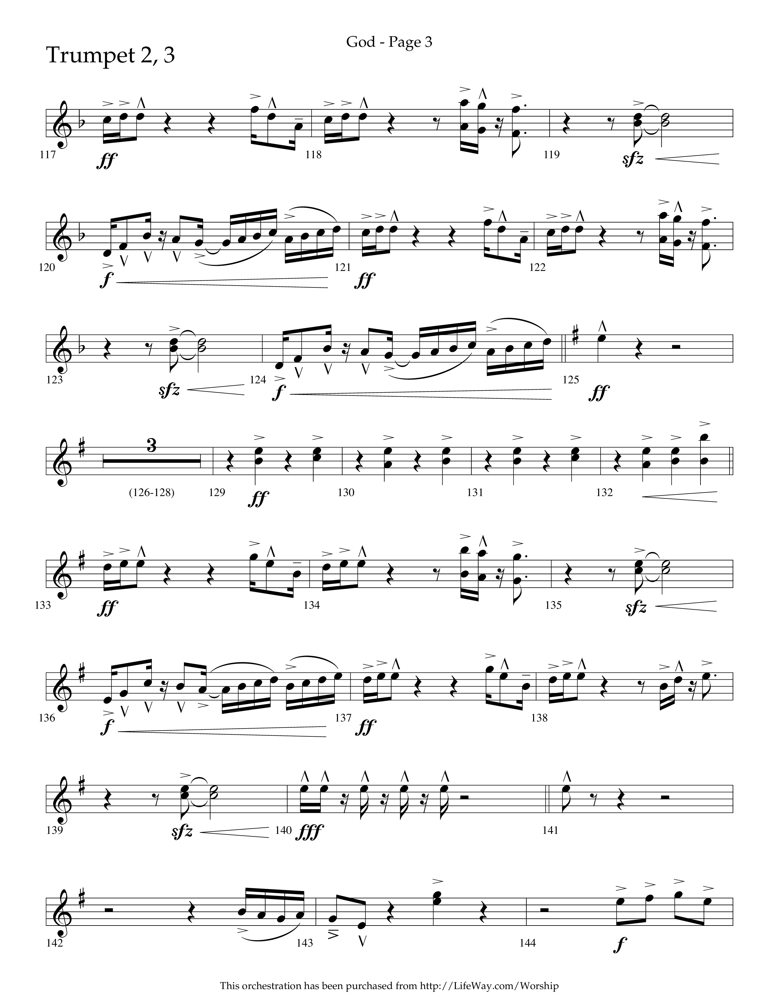 God (Choral Anthem SATB) Trumpet 2/3 (Lifeway Choral / Arr. Cliff Duren)