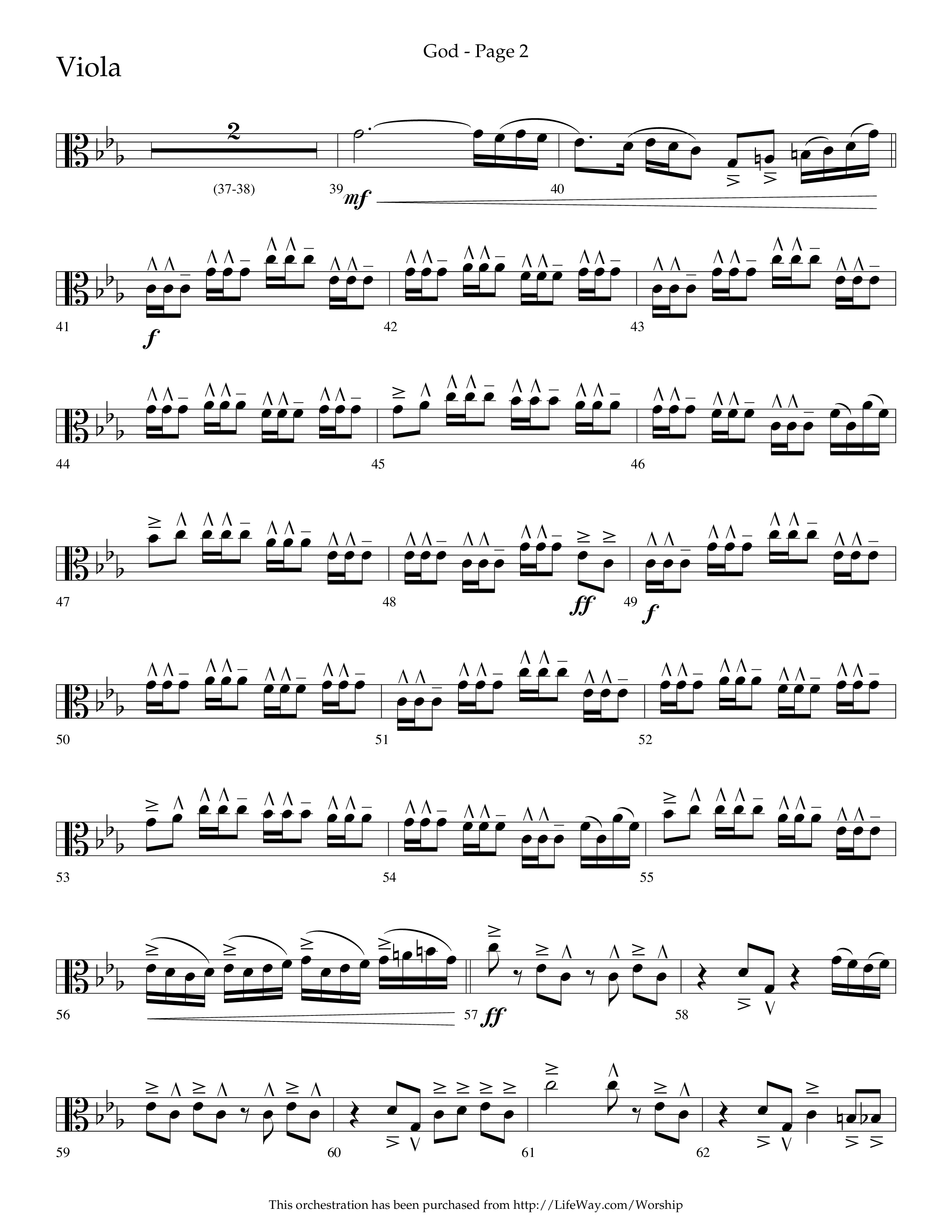 God (Choral Anthem SATB) Viola (Lifeway Choral / Arr. Cliff Duren)
