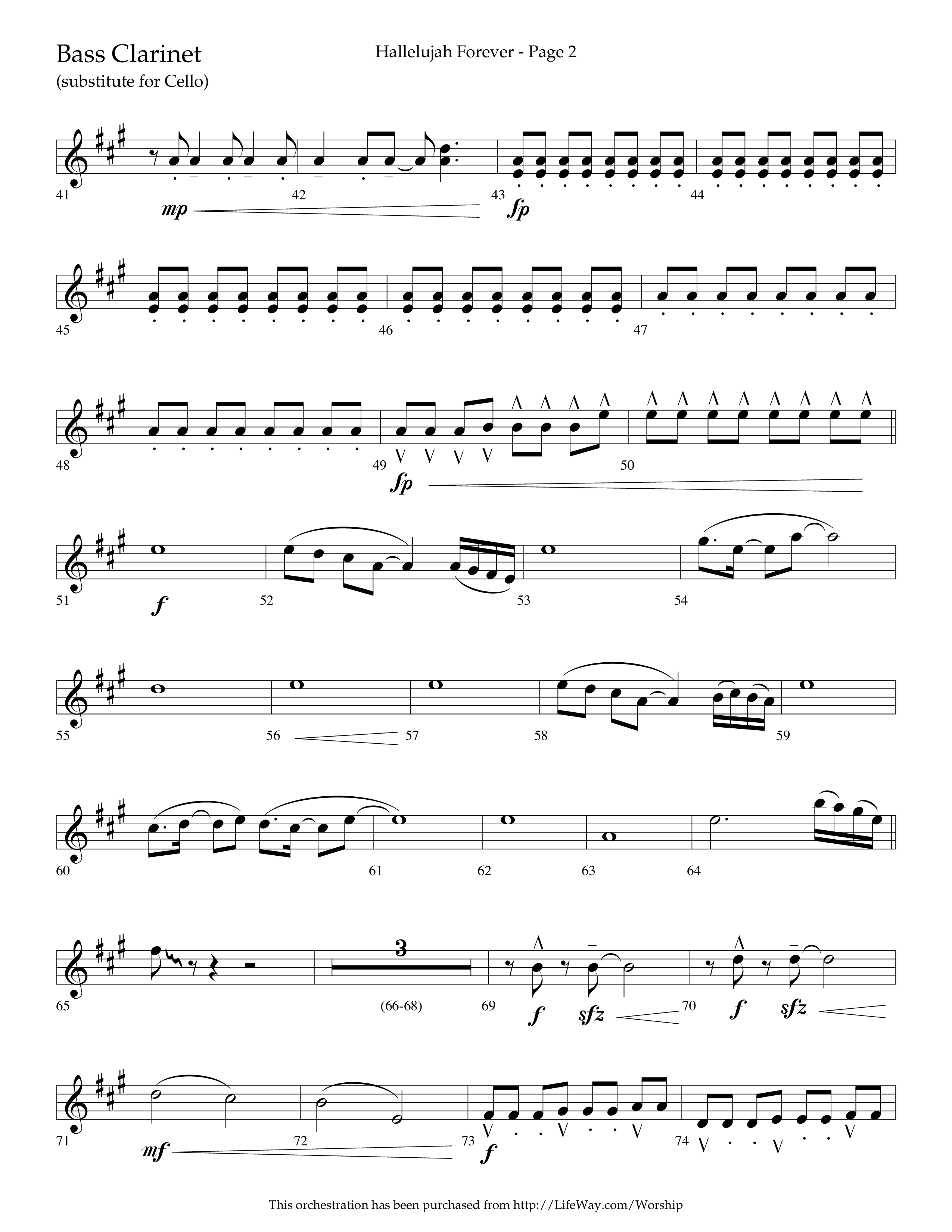 Hallelujah Forever (Choral Anthem SATB) Bass Clarinet (Lifeway Choral / Arr. Cliff Duren)