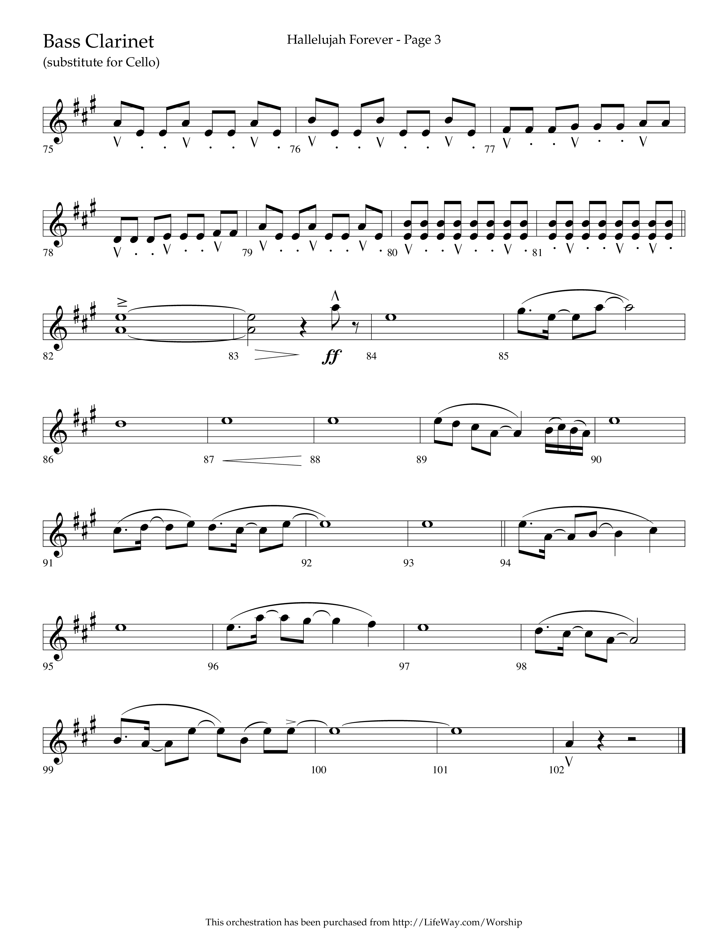 Hallelujah Forever (Choral Anthem SATB) Bass Clarinet (Lifeway Choral / Arr. Cliff Duren)