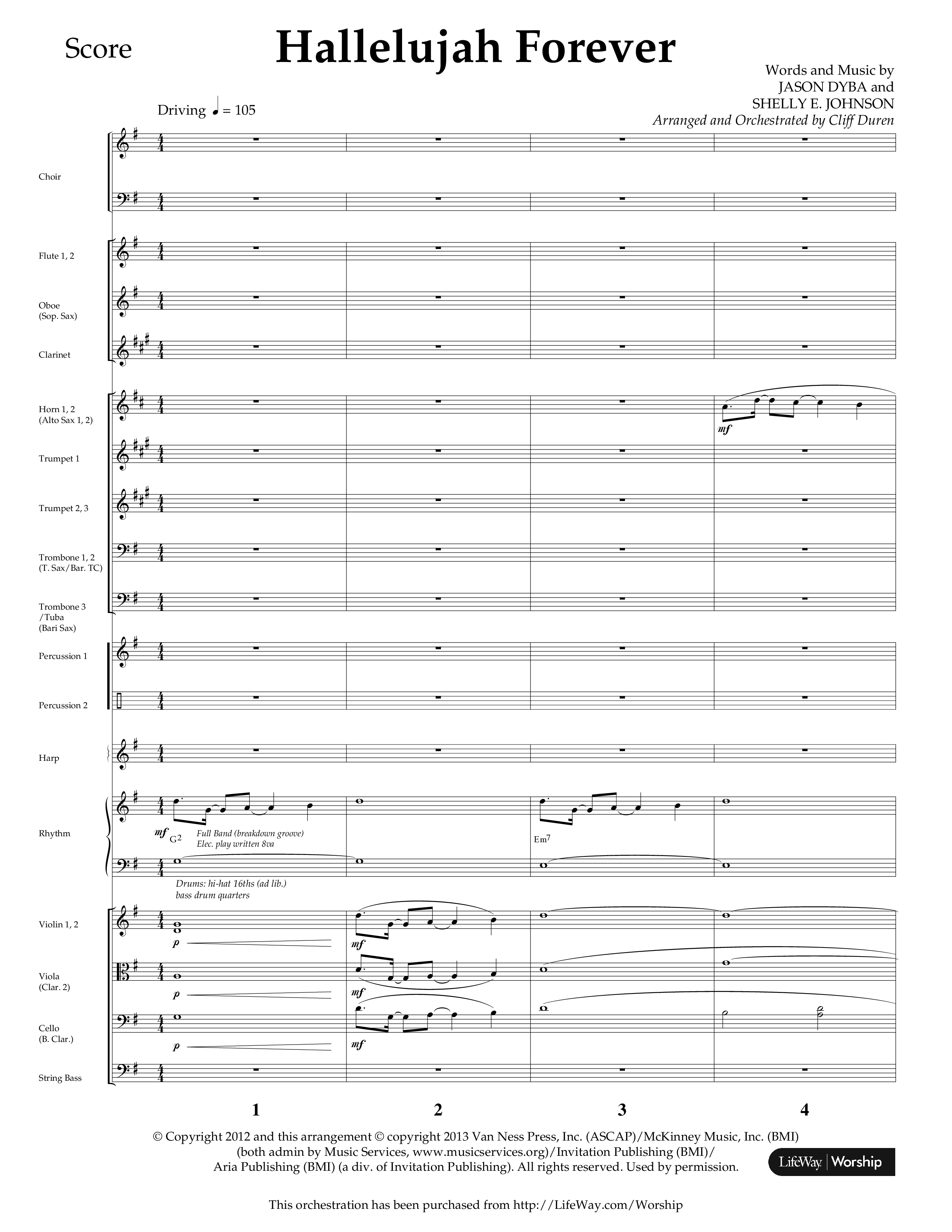 Hallelujah Forever (Choral Anthem SATB) Conductor's Score (Lifeway Choral / Arr. Cliff Duren)