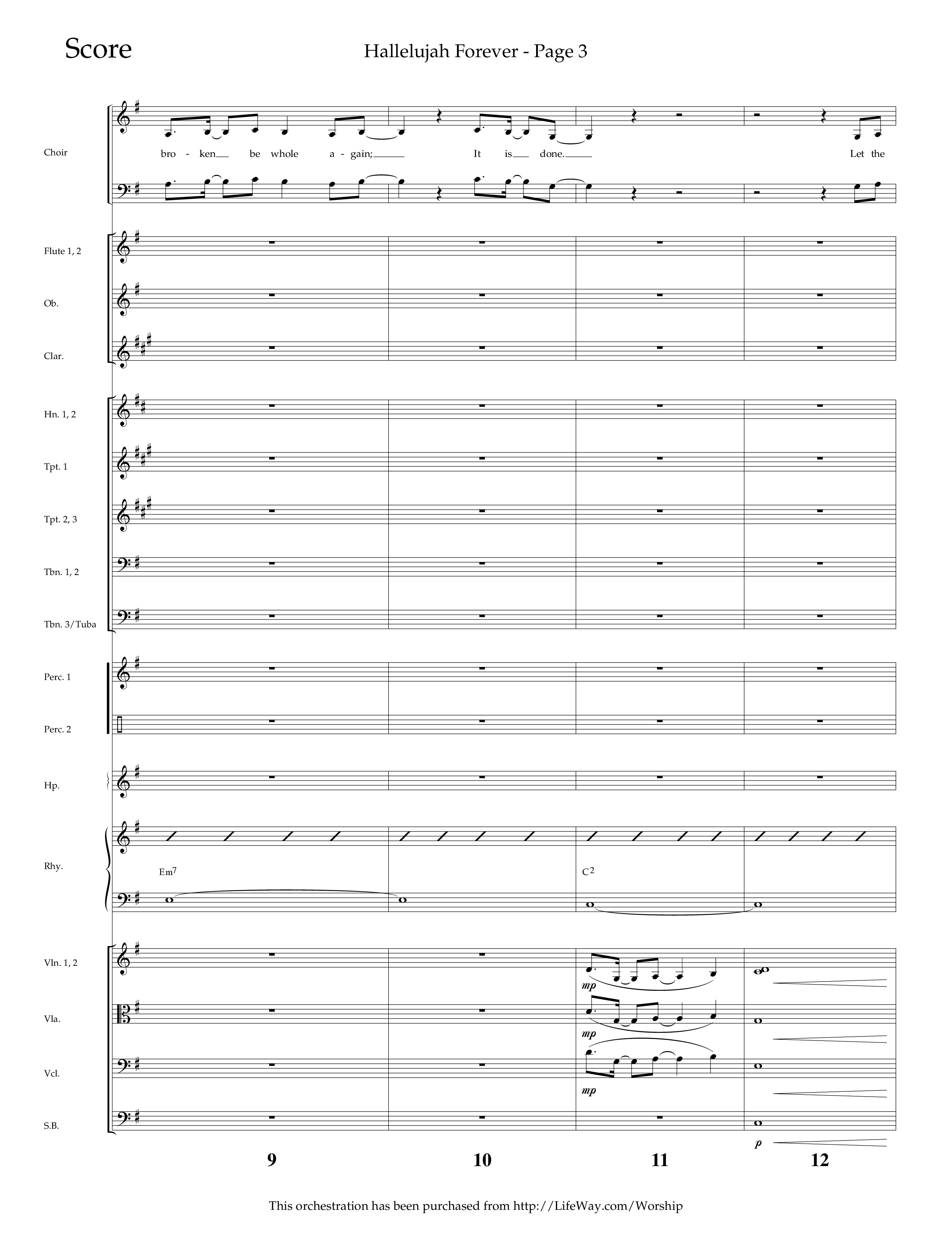 Hallelujah Forever (Choral Anthem SATB) Orchestration (Lifeway Choral / Arr. Cliff Duren)