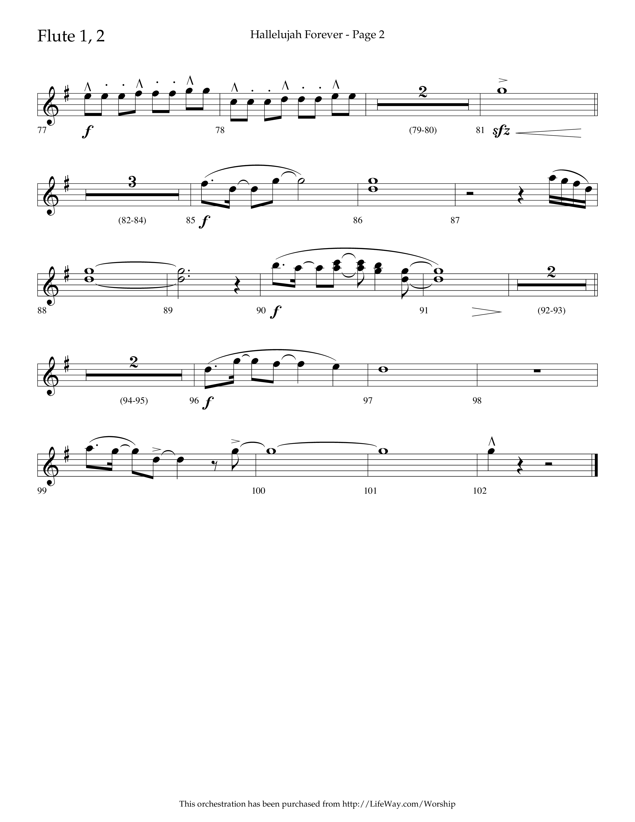 Hallelujah Forever (Choral Anthem SATB) Flute 1/2 (Lifeway Choral / Arr. Cliff Duren)