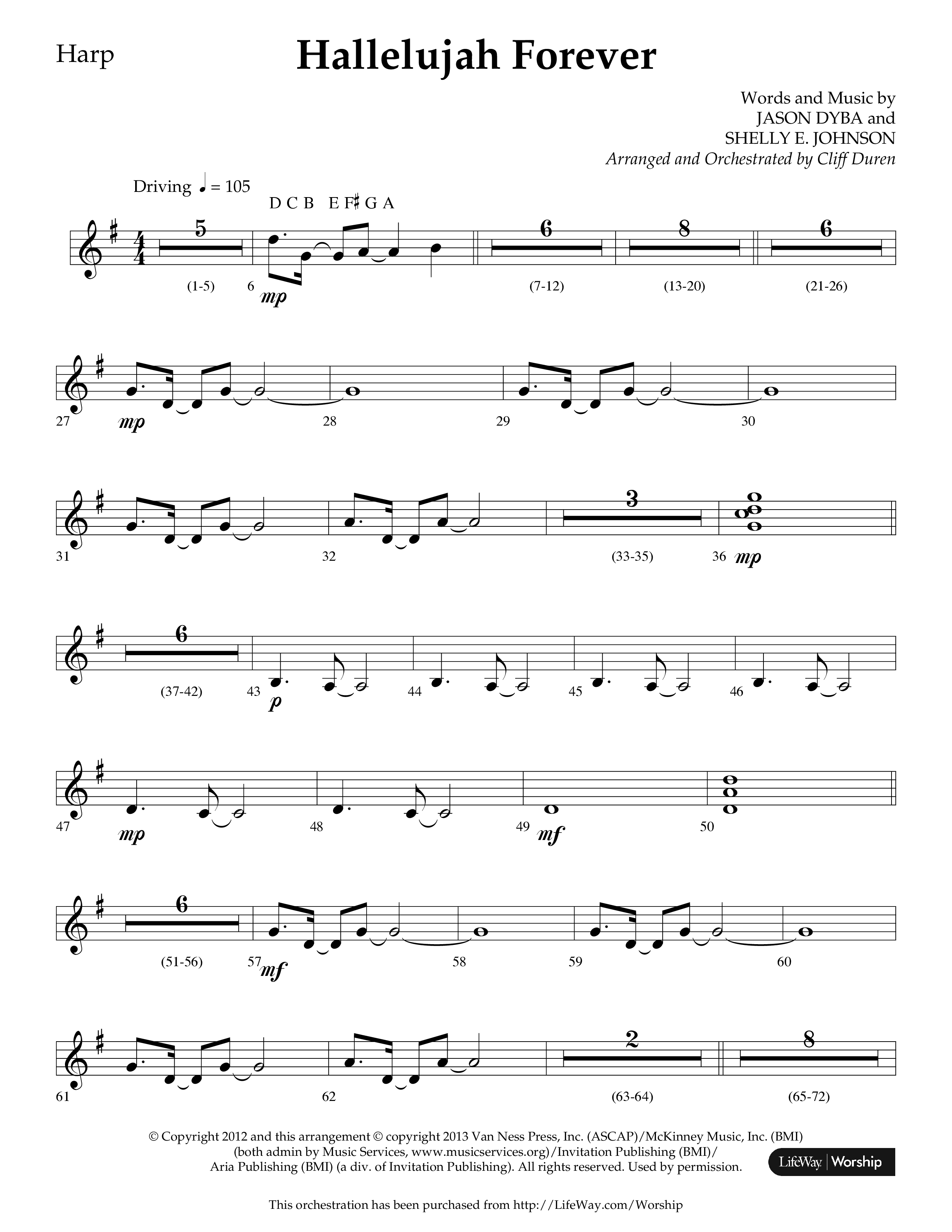 Hallelujah Forever (Choral Anthem SATB) Harp (Lifeway Choral / Arr. Cliff Duren)