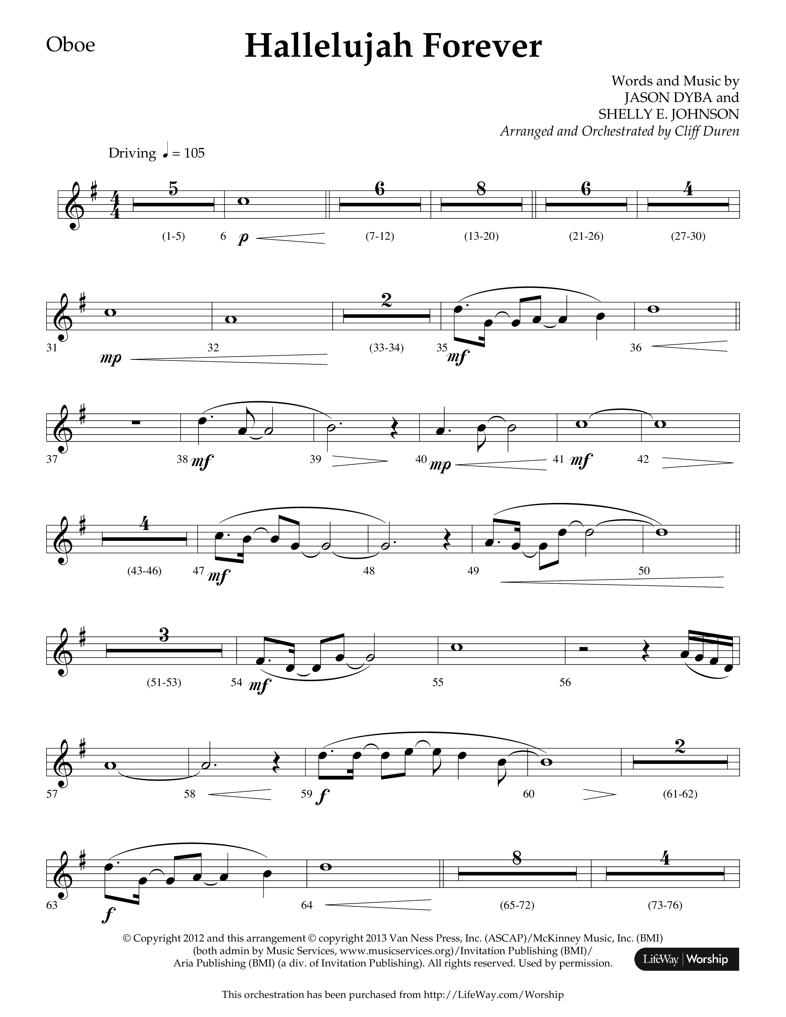 Hallelujah Forever (Choral Anthem SATB) Oboe (Lifeway Choral / Arr. Cliff Duren)