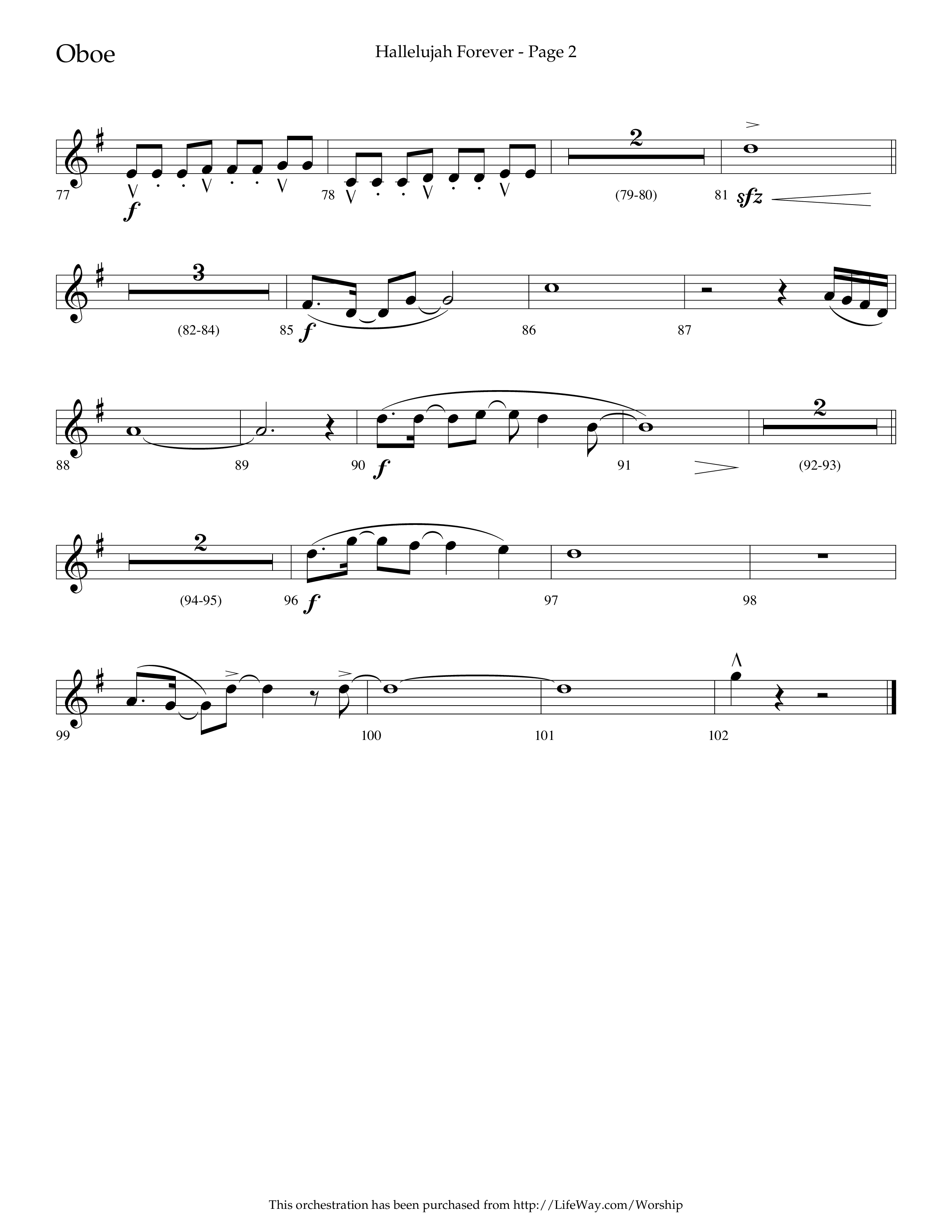 Hallelujah Forever (Choral Anthem SATB) Oboe (Lifeway Choral / Arr. Cliff Duren)