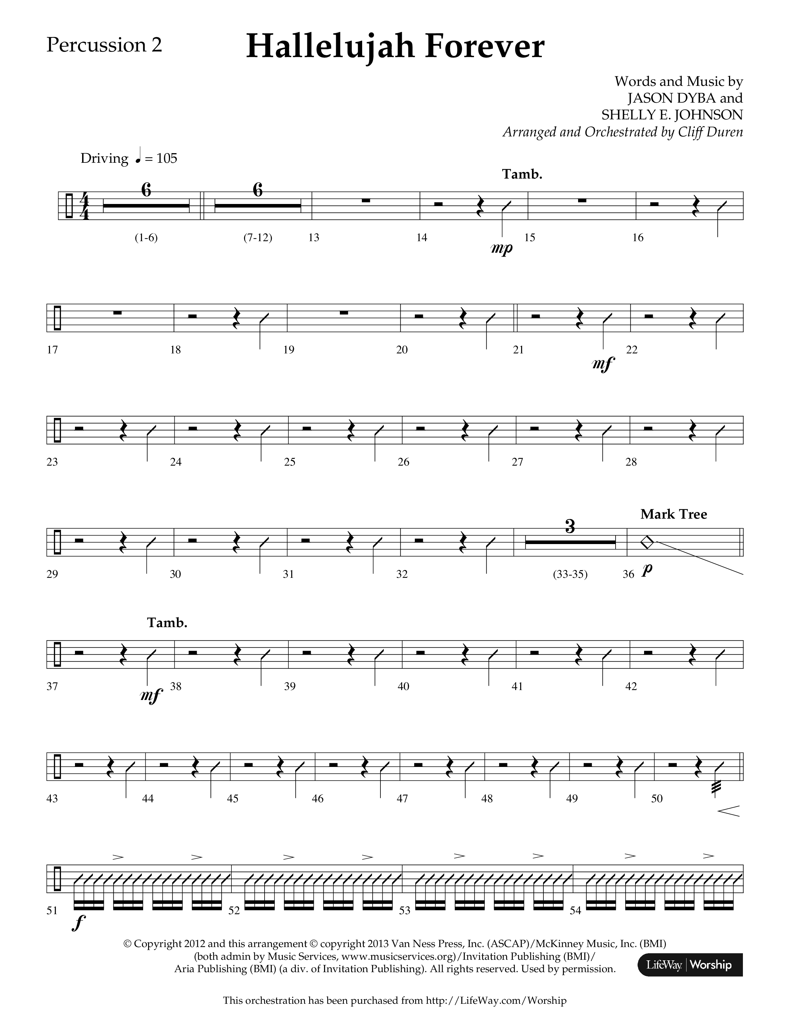 Hallelujah Forever (Choral Anthem SATB) Percussion 1/2 (Lifeway Choral / Arr. Cliff Duren)