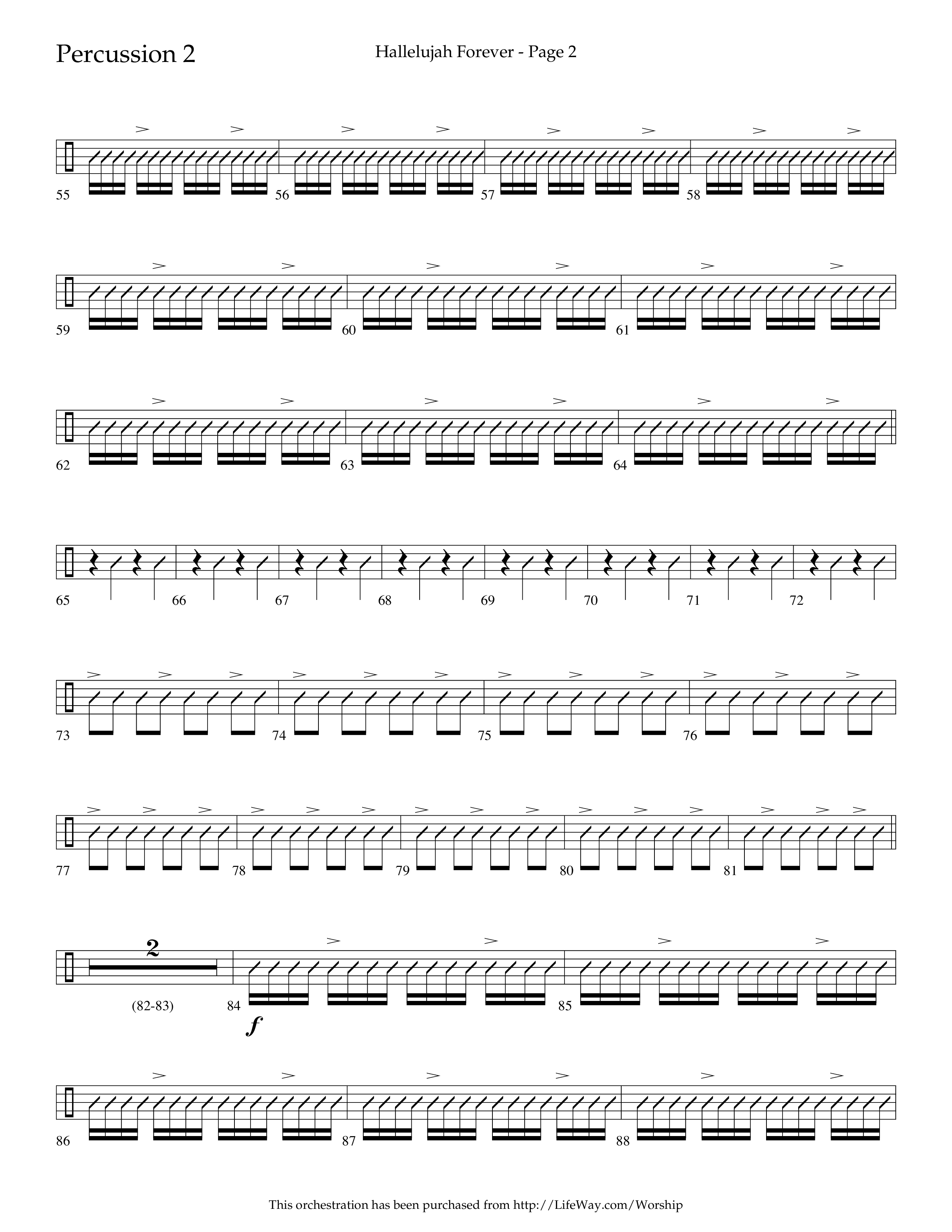 Hallelujah Forever (Choral Anthem SATB) Percussion 1/2 (Lifeway Choral / Arr. Cliff Duren)