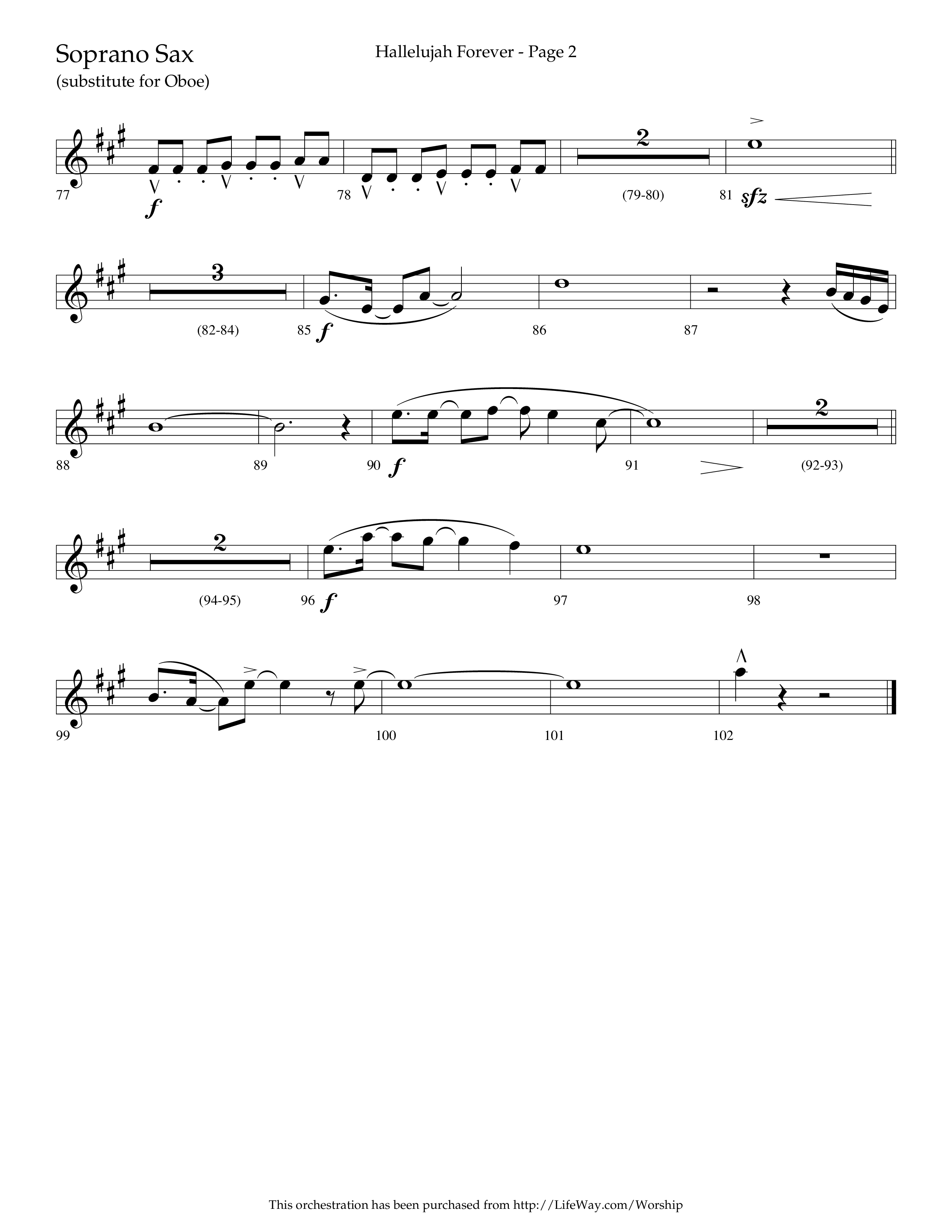 Hallelujah Forever (Choral Anthem SATB) Soprano Sax (Lifeway Choral / Arr. Cliff Duren)