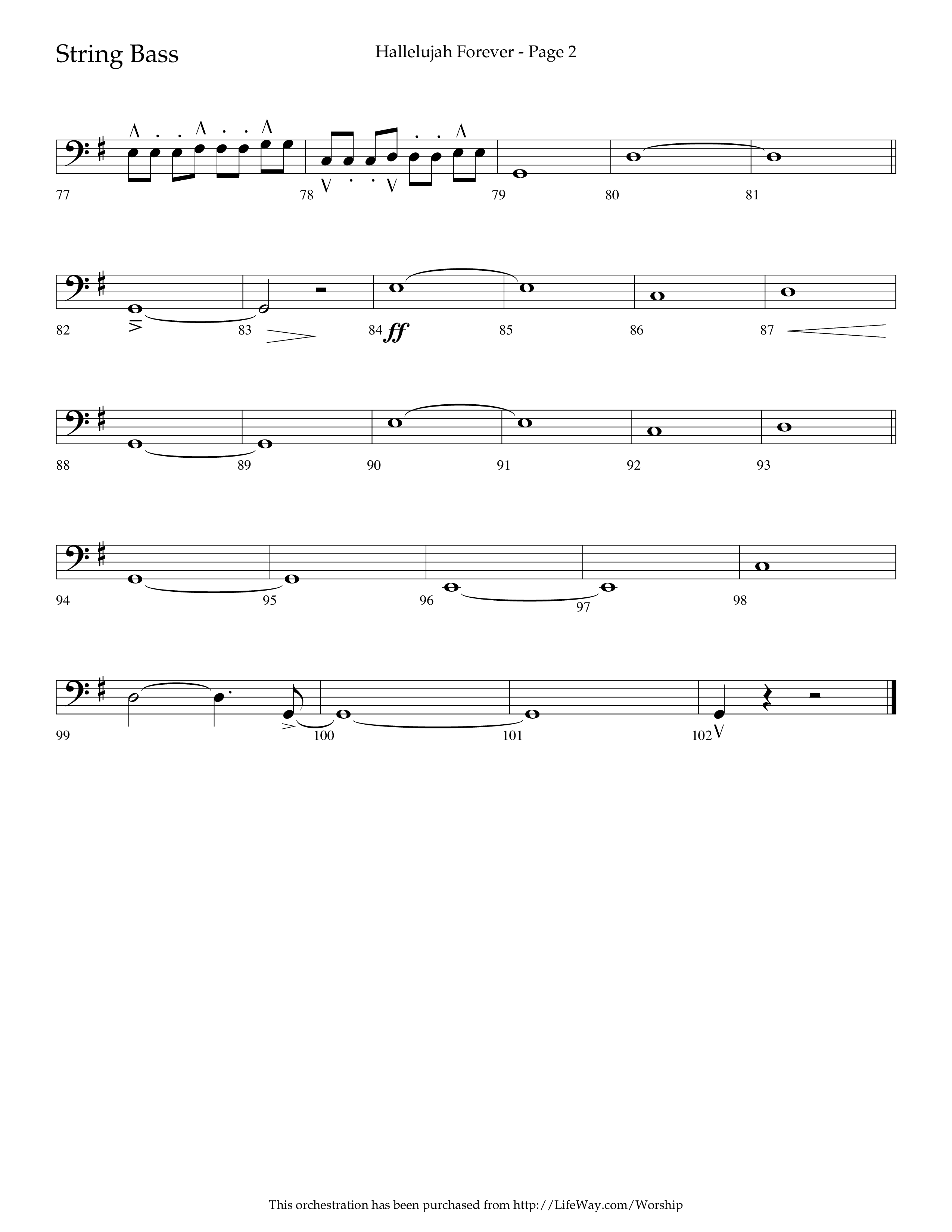 Hallelujah Forever (Choral Anthem SATB) String Bass (Lifeway Choral / Arr. Cliff Duren)