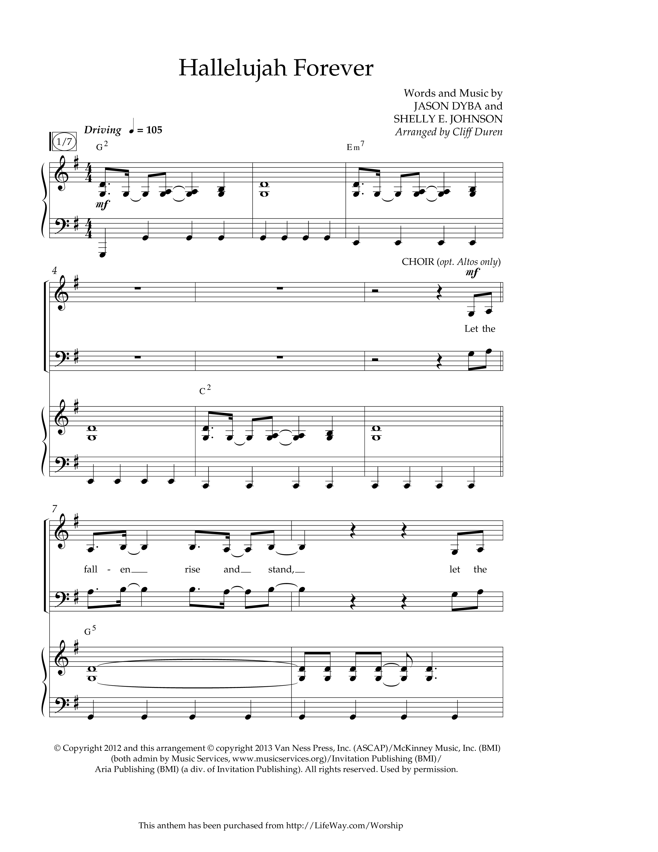 Hallelujah Forever (Choral Anthem SATB) Anthem (SATB/Piano) (Lifeway Choral / Arr. Cliff Duren)