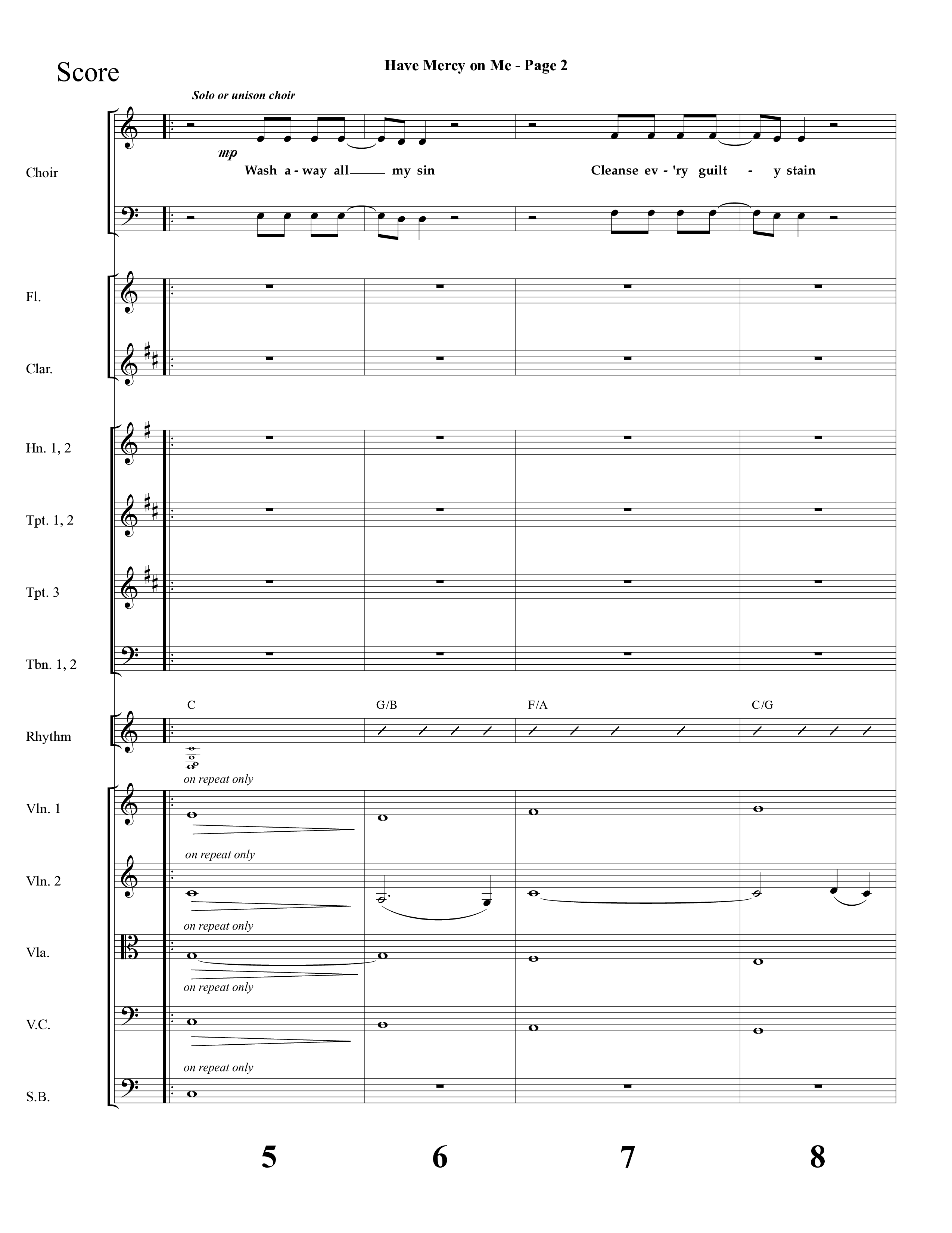 Have Mercy On Me (Choral Anthem SATB) Orchestration (Lifeway Choral / Arr. Phillip Keveren / Orch. Stephen K. Hand)