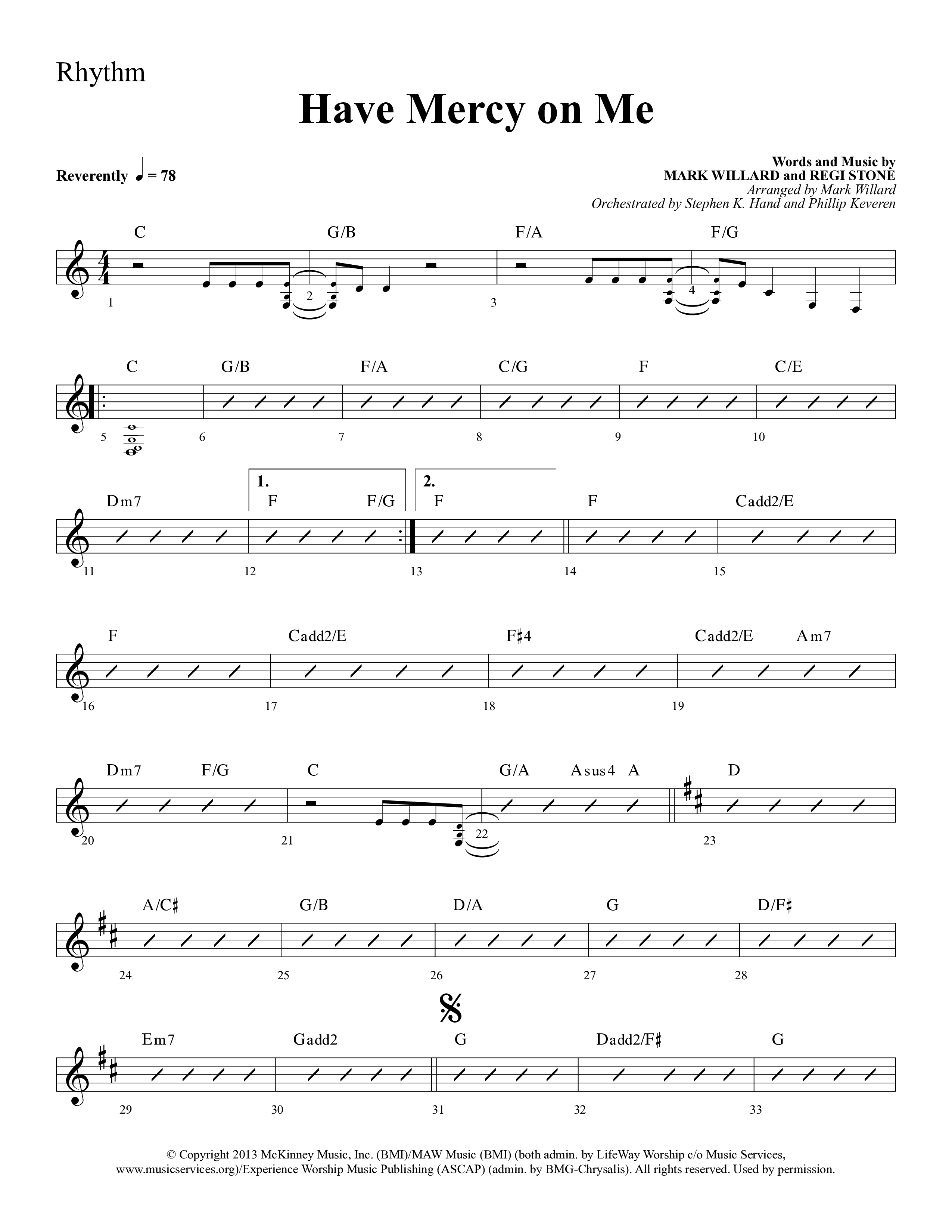 Have Mercy On Me (Choral Anthem SATB) Lead Melody & Rhythm (Lifeway Choral / Arr. Phillip Keveren / Orch. Stephen K. Hand)