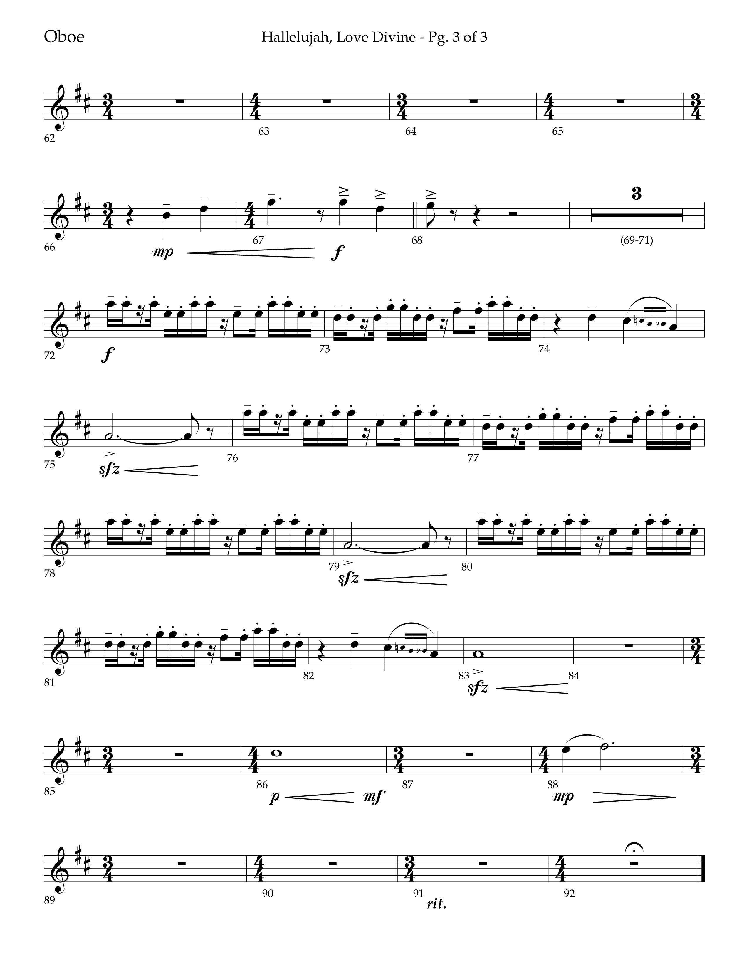 Hallelujah Love Divine (Choral Anthem SATB) Oboe (Lifeway Choral / Arr. John Bolin / Arr. Don Koch / Orch. Phillip Keveren)