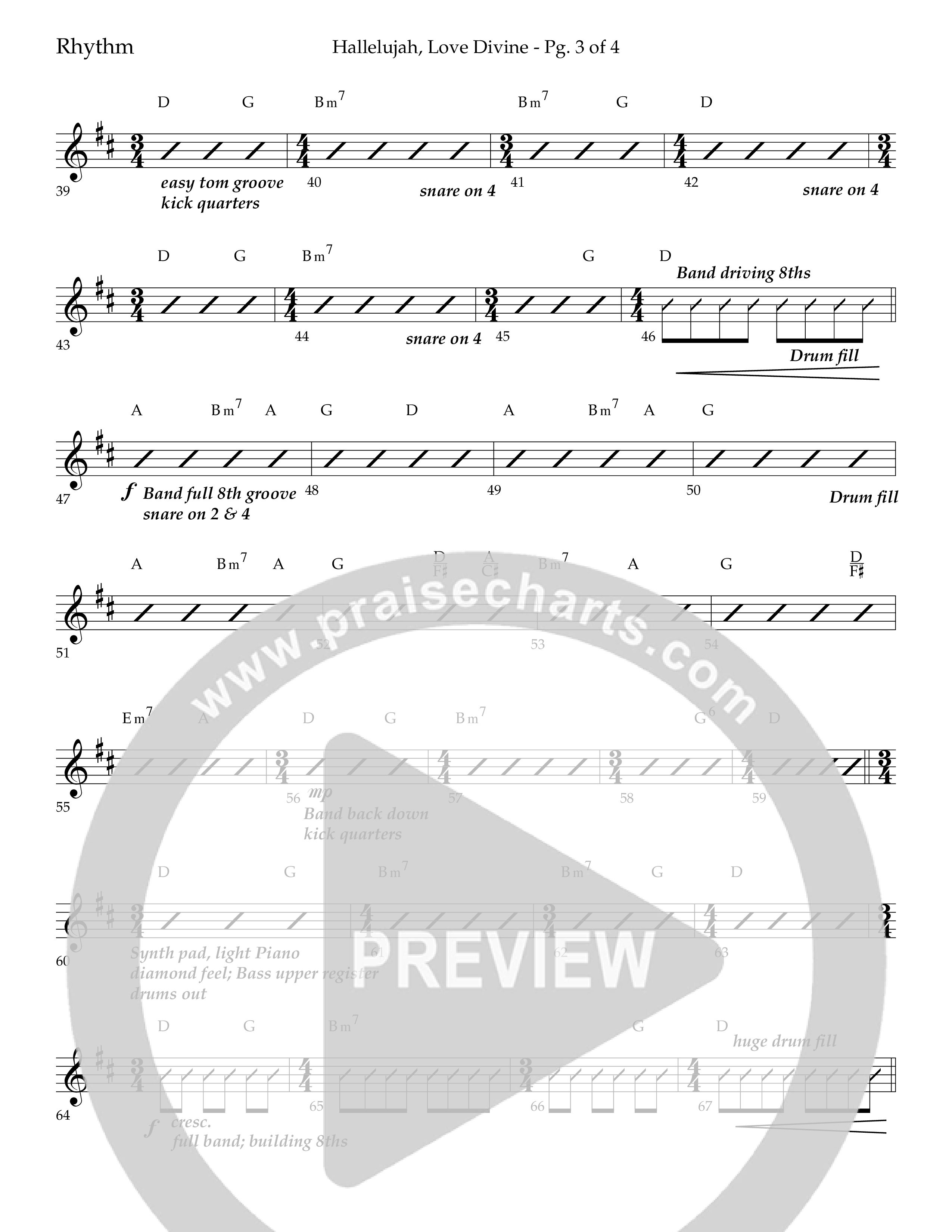 Hallelujah Love Divine (Choral Anthem SATB) Lead Melody & Rhythm (Lifeway Choral / Arr. John Bolin / Arr. Don Koch / Orch. Phillip Keveren)