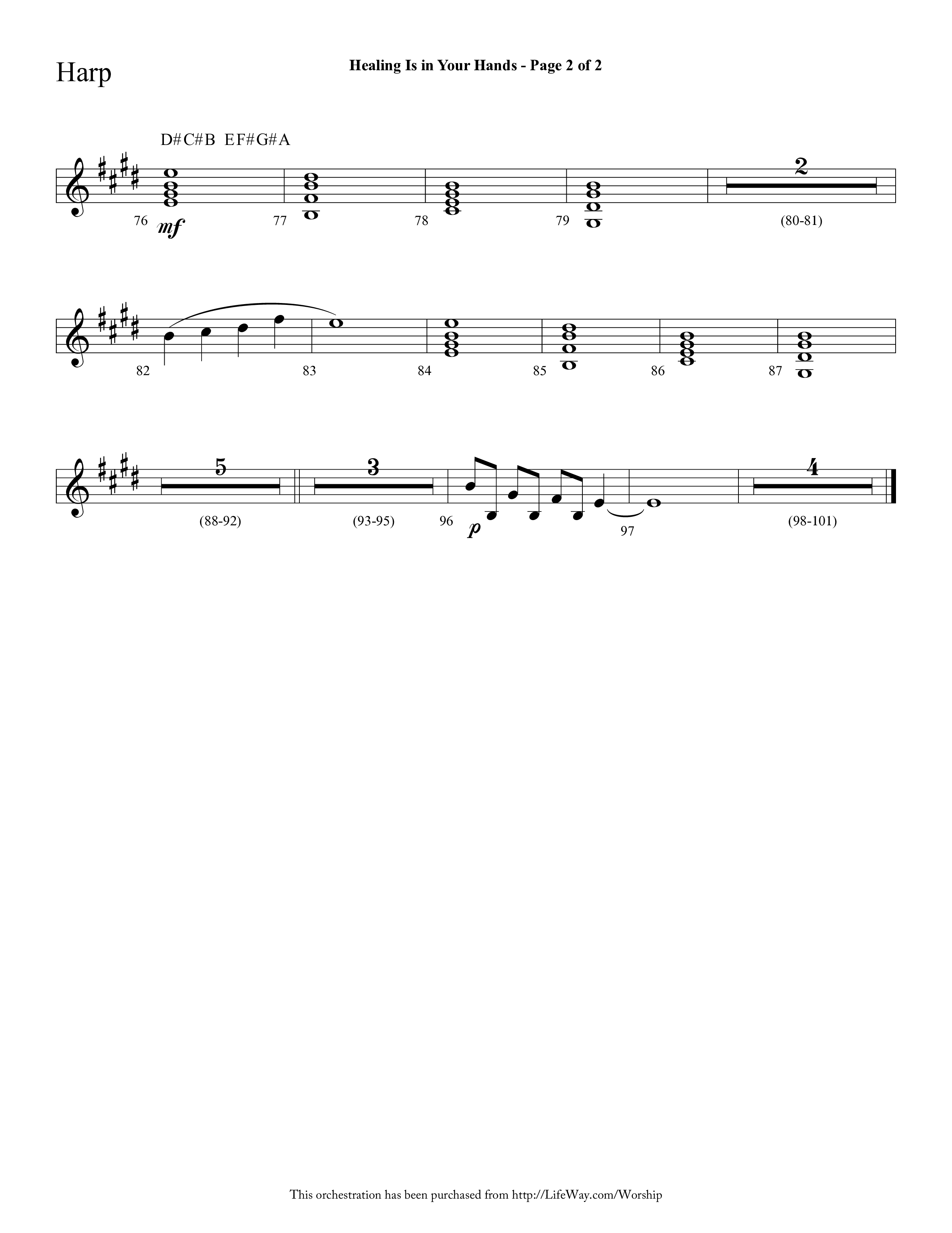 Healing Is In Your Hands (Choral Anthem SATB) Harp (Lifeway Choral / Arr. Cliff Duren)