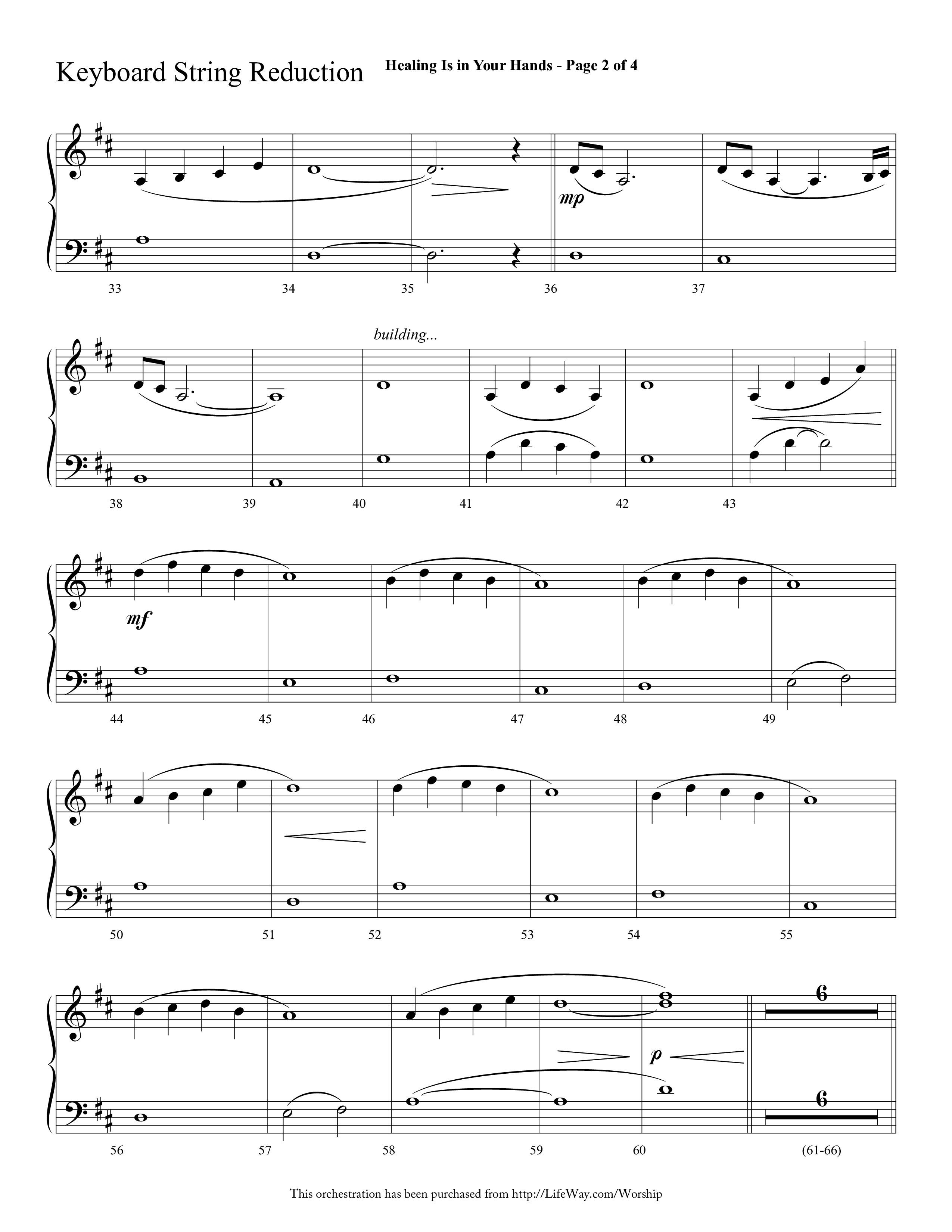 Healing Is In Your Hands (Choral Anthem SATB) String Reduction (Lifeway Choral / Arr. Cliff Duren)