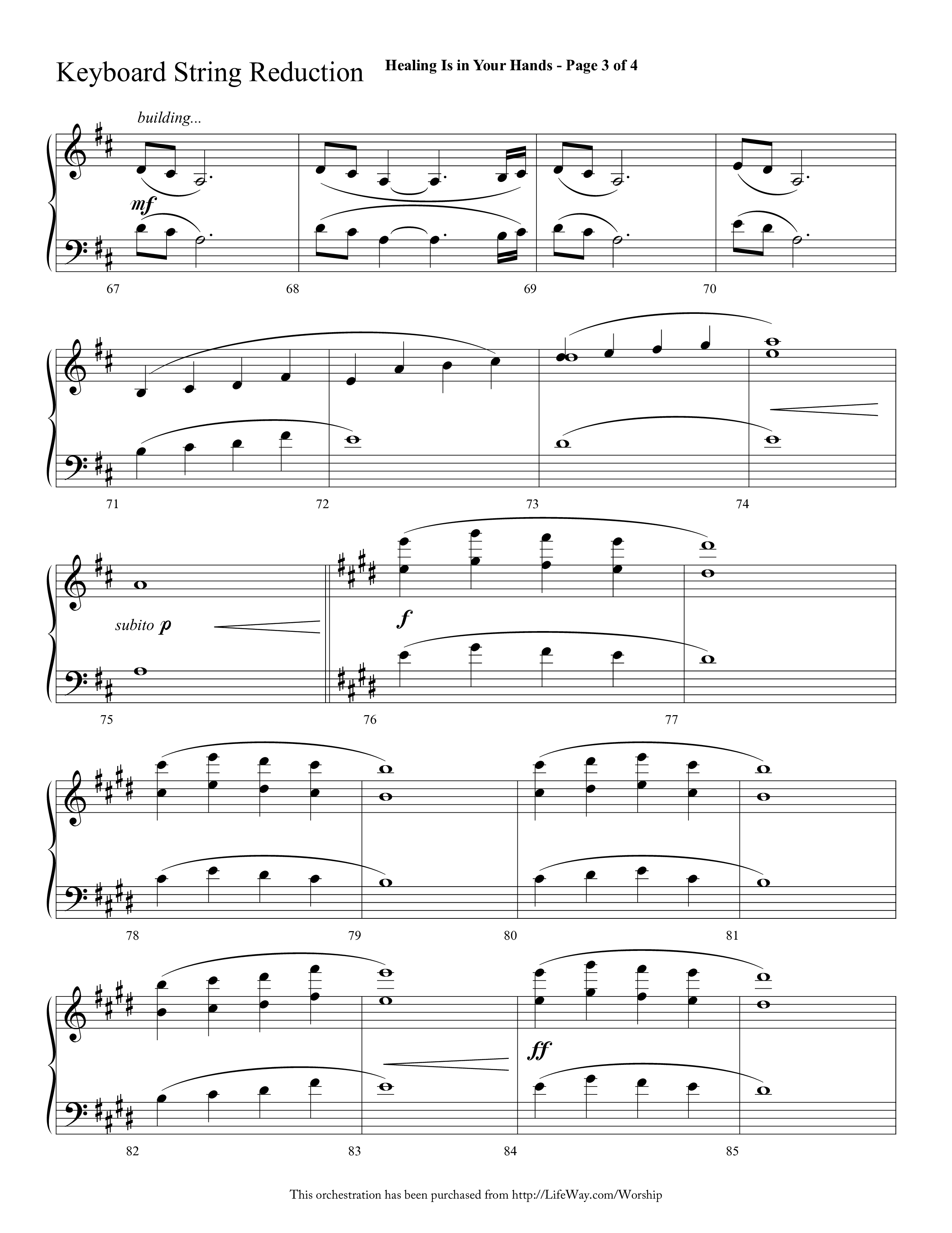 Healing Is In Your Hands (Choral Anthem SATB) String Reduction (Lifeway Choral / Arr. Cliff Duren)