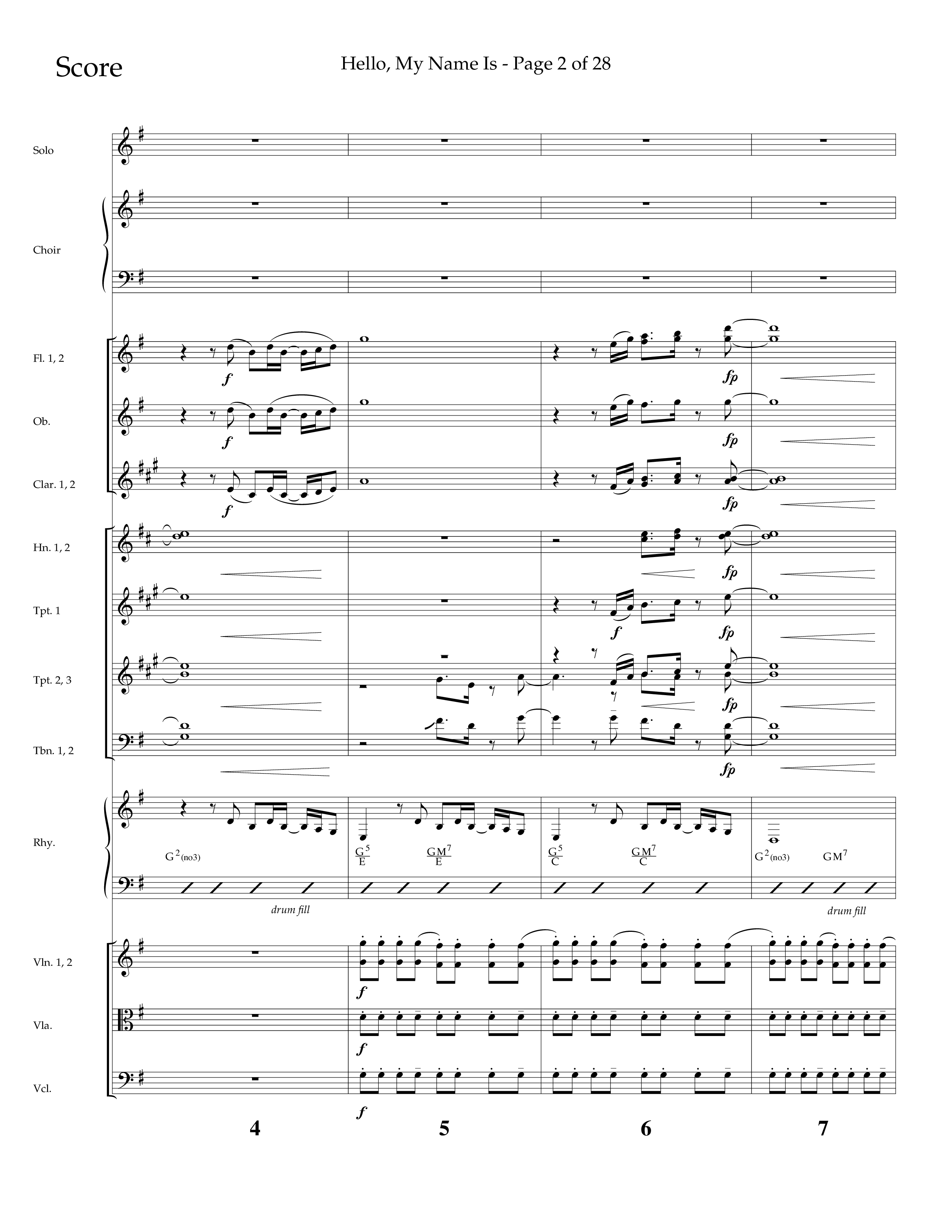 Hello My Name Is (Choral Anthem SATB) Orchestration (Lifeway Choral / Arr. Jim Hammerly)