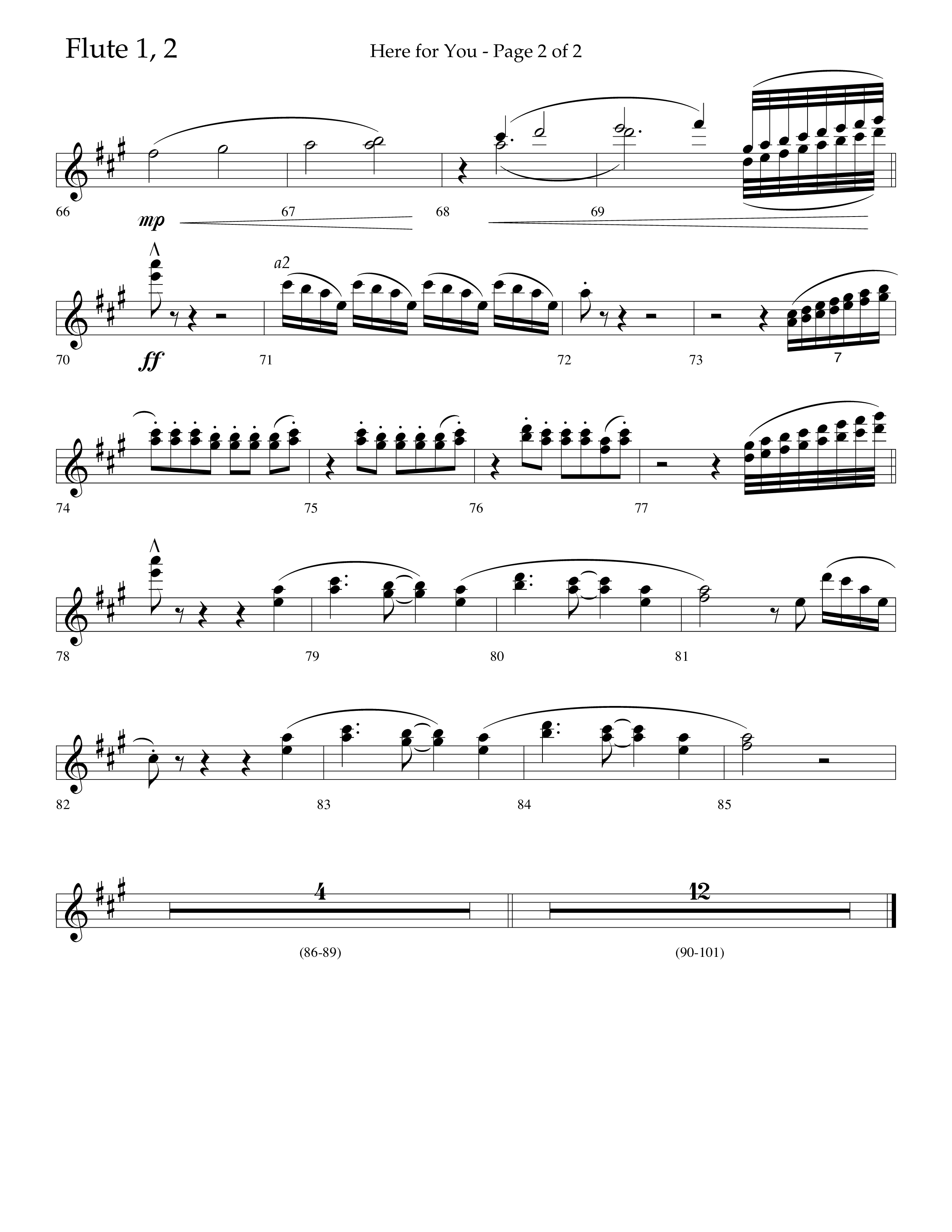 Here For You (Choral Anthem SATB) Flute 1/2 (Lifeway Choral / Arr. Travis Cottrell / Orch. Daniel Semsen)
