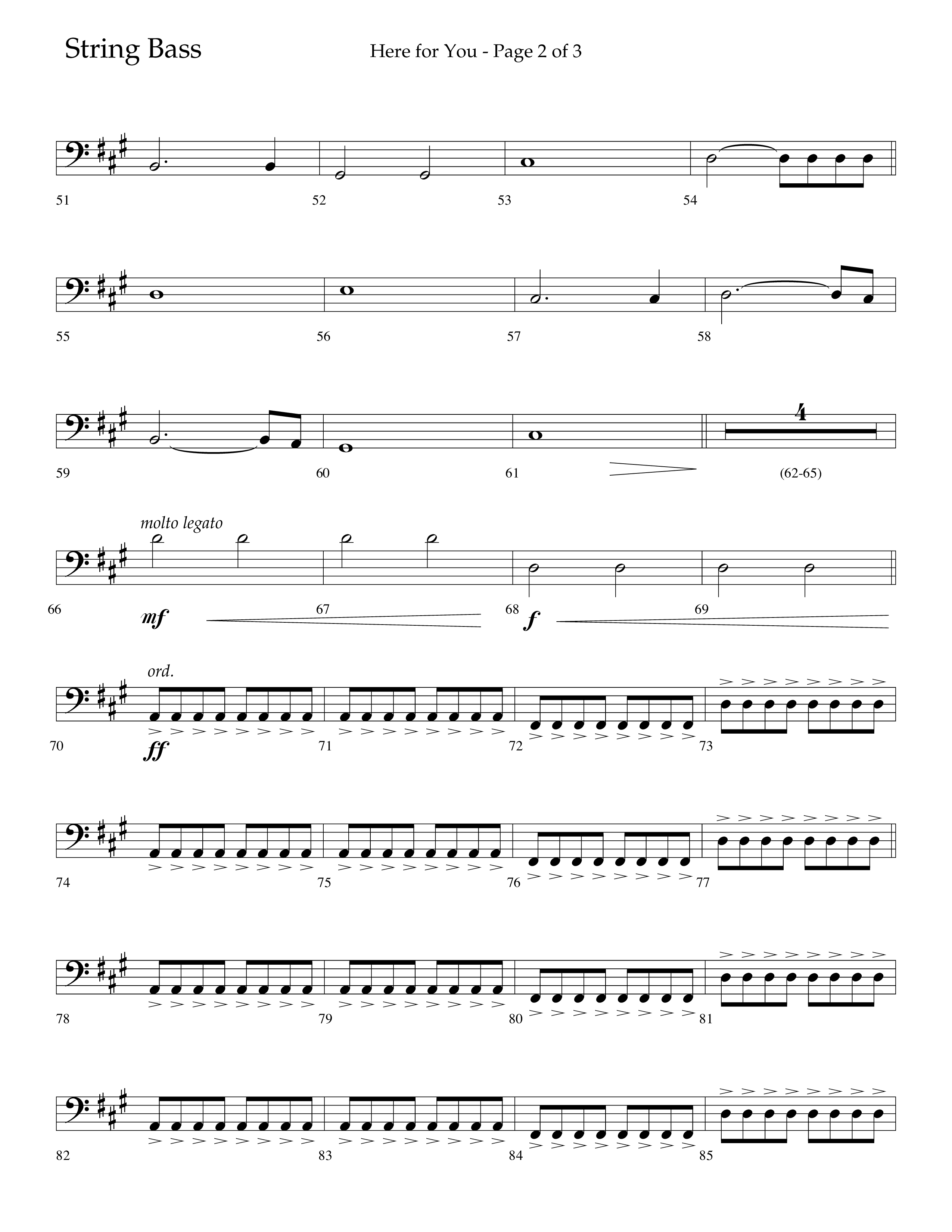 Here For You (Choral Anthem SATB) String Bass (Lifeway Choral / Arr. Travis Cottrell / Orch. Daniel Semsen)