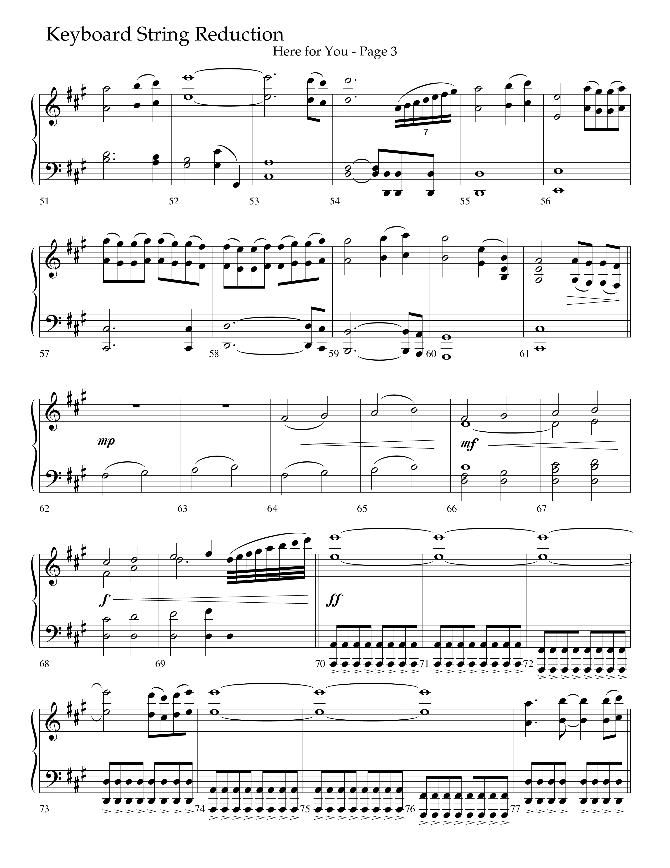 Here For You (Choral Anthem SATB) String Reduction (Lifeway Choral / Arr. Travis Cottrell / Orch. Daniel Semsen)