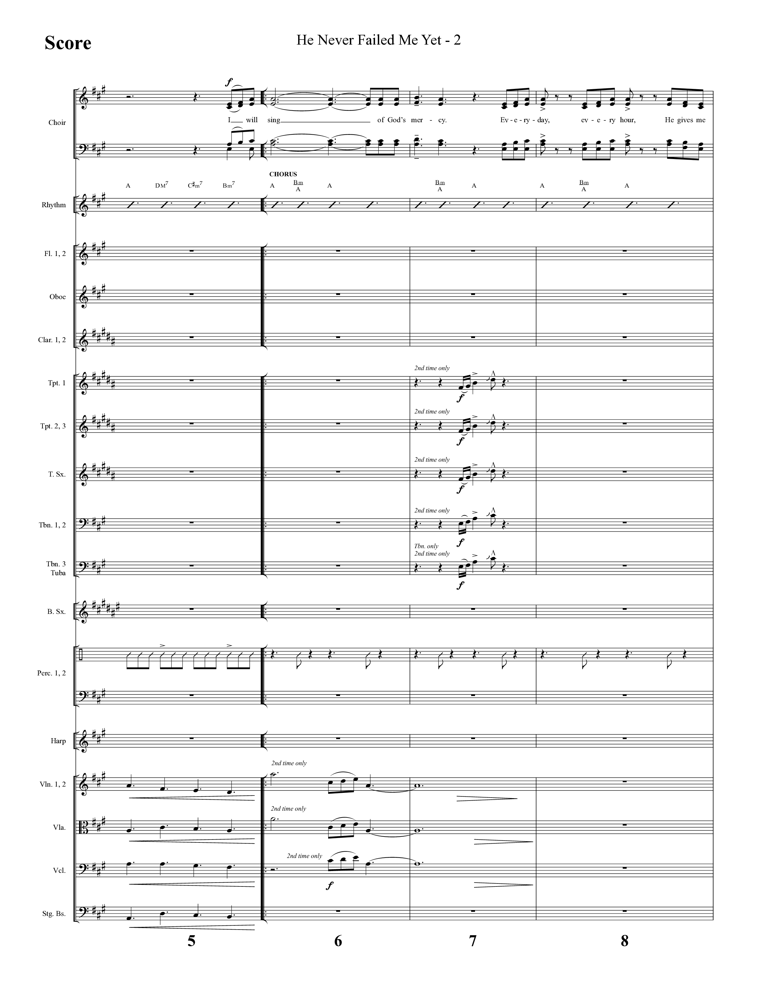 He Never Failed Me Yet (Choral Anthem SATB) Orchestration (Lifeway Choral / Arr. Cliff Duren)