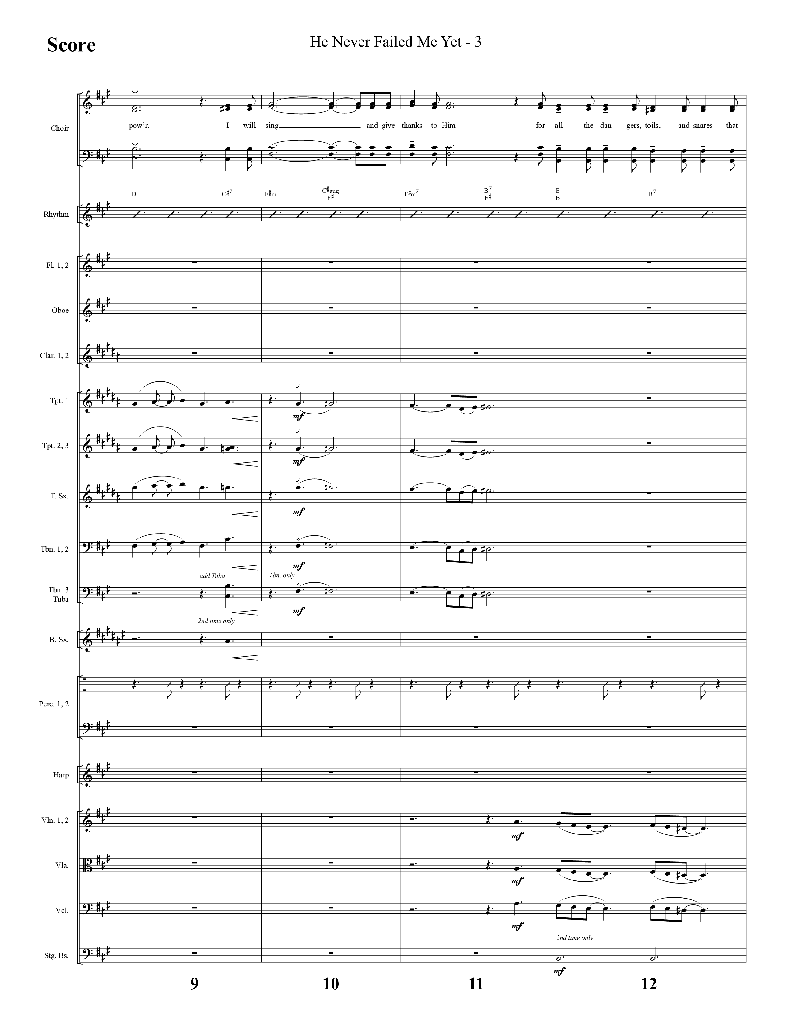 He Never Failed Me Yet (Choral Anthem SATB) Orchestration (Lifeway Choral / Arr. Cliff Duren)