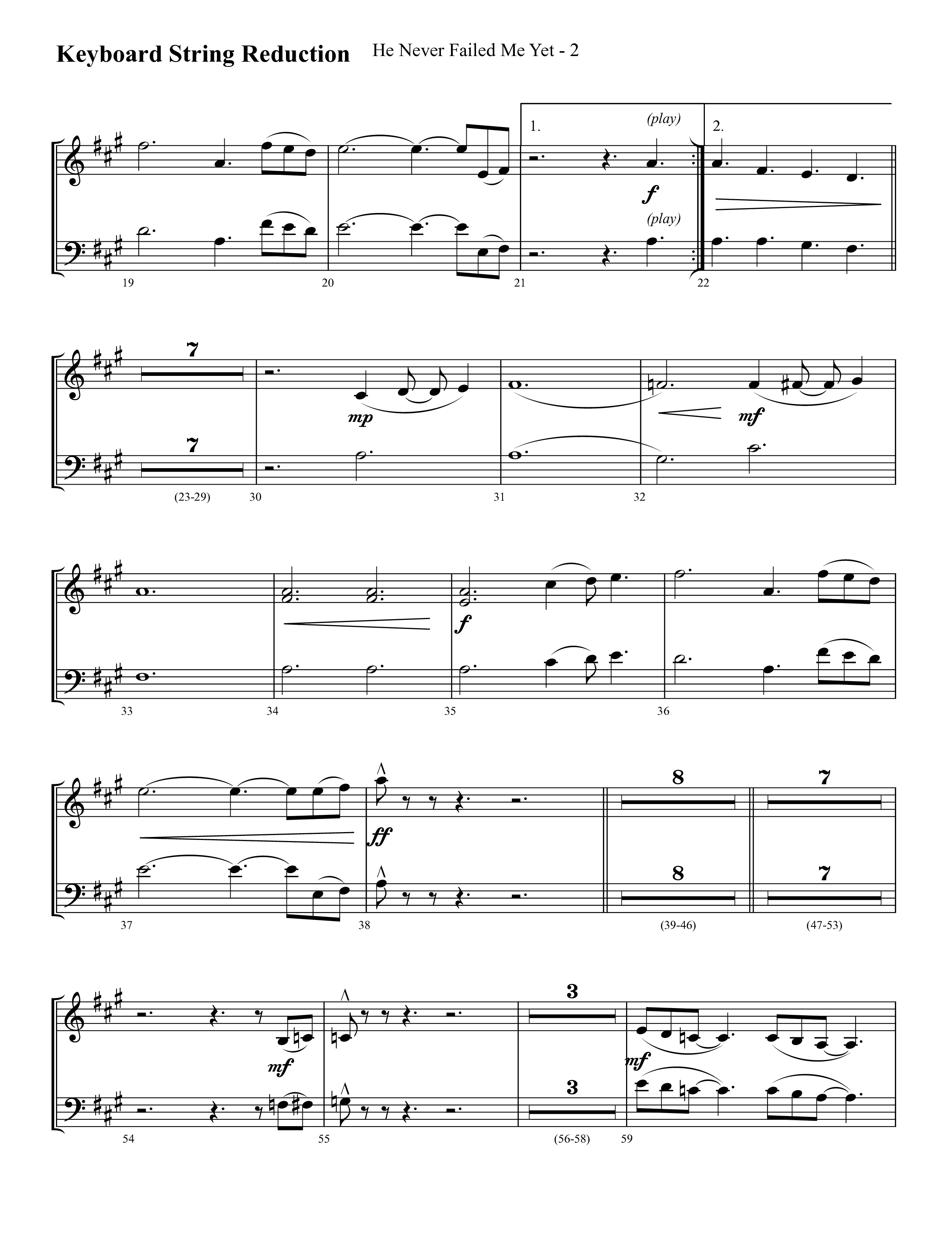 He Never Failed Me Yet (Choral Anthem SATB) String Reduction (Lifeway Choral / Arr. Cliff Duren)