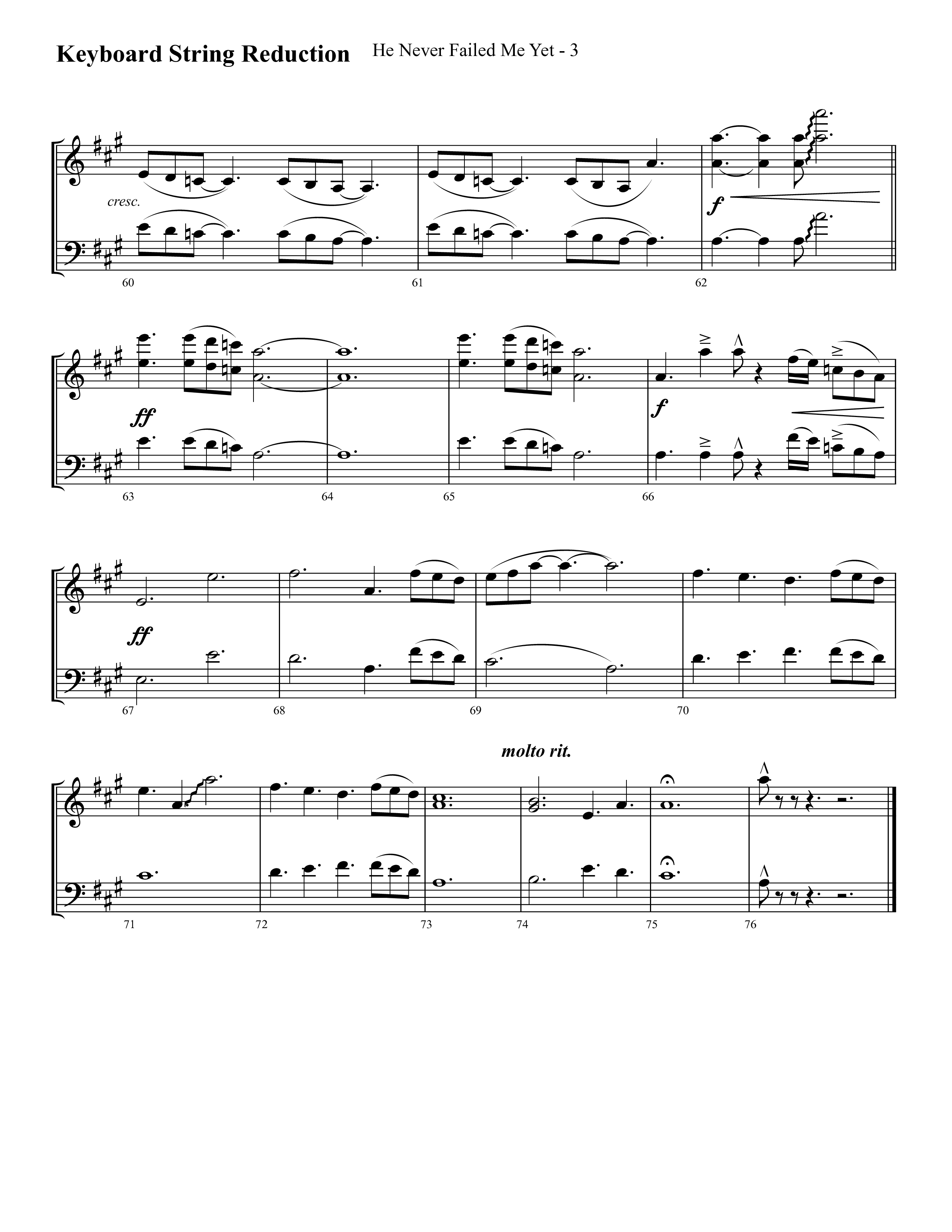 He Never Failed Me Yet (Choral Anthem SATB) String Reduction (Lifeway Choral / Arr. Cliff Duren)