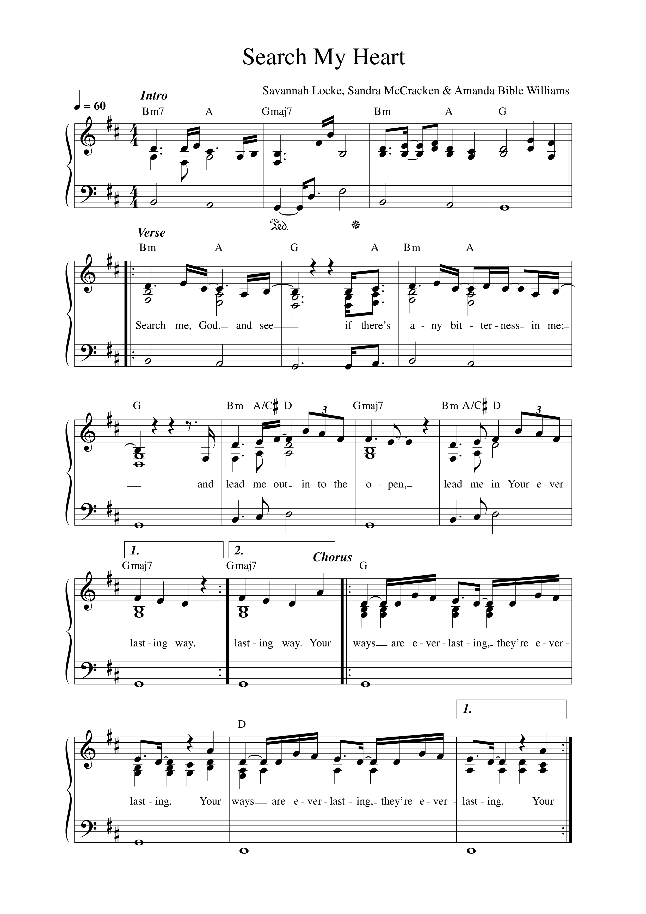 Search My Heart Lead Sheet Melody (FAITHFUL / Savannah Locke / Sandra McCracken / Ginny Owens)