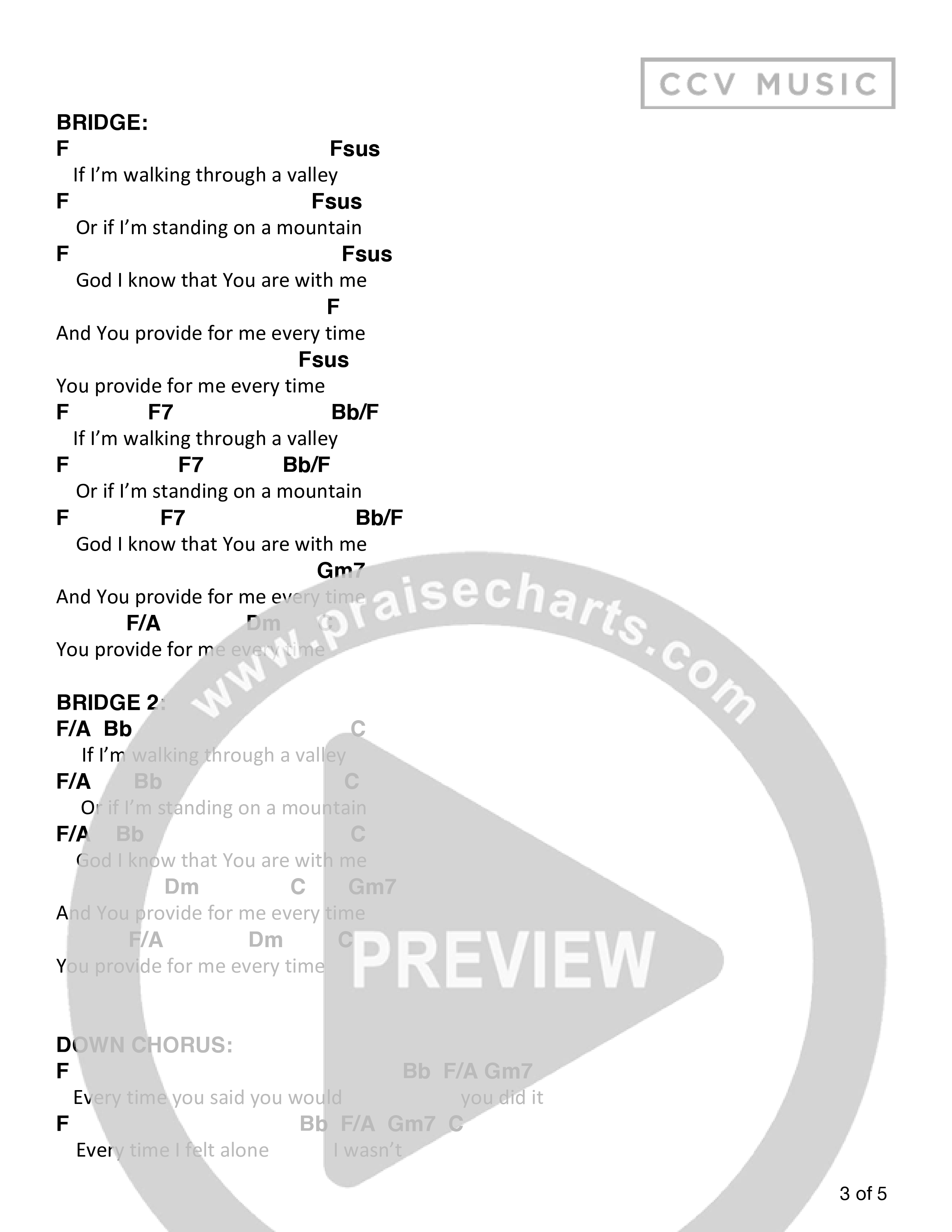 Every Time (Live) Chord Chart (CCV Music)