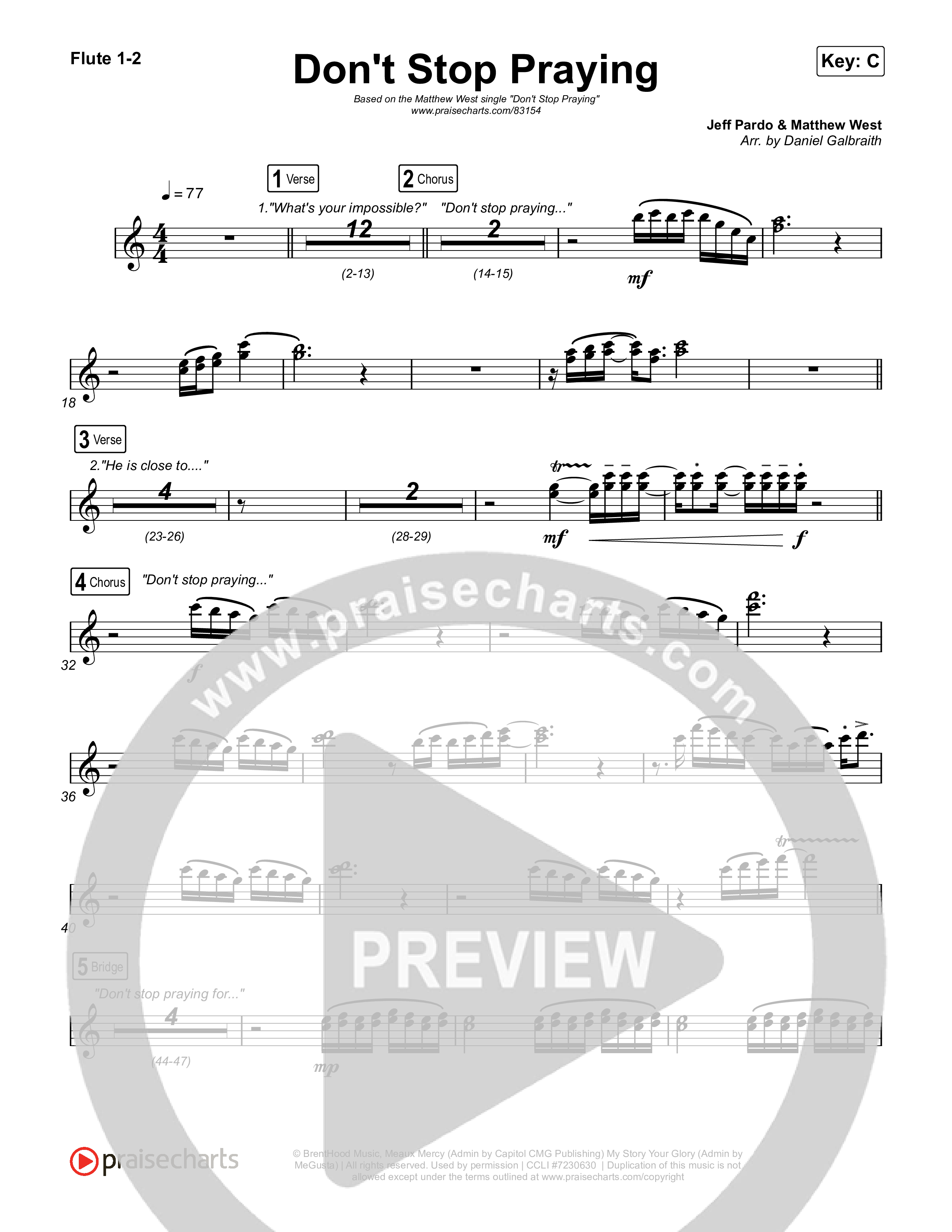 Don't Stop Praying Flute 1,2 (Matthew West)