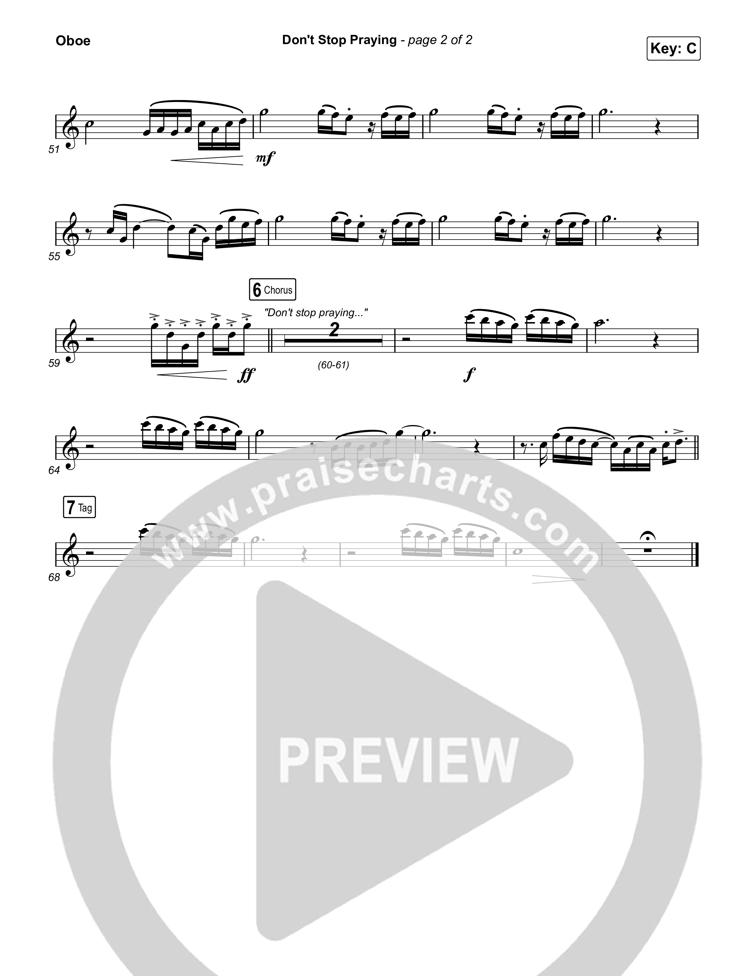 Don't Stop Praying Oboe (Matthew West)