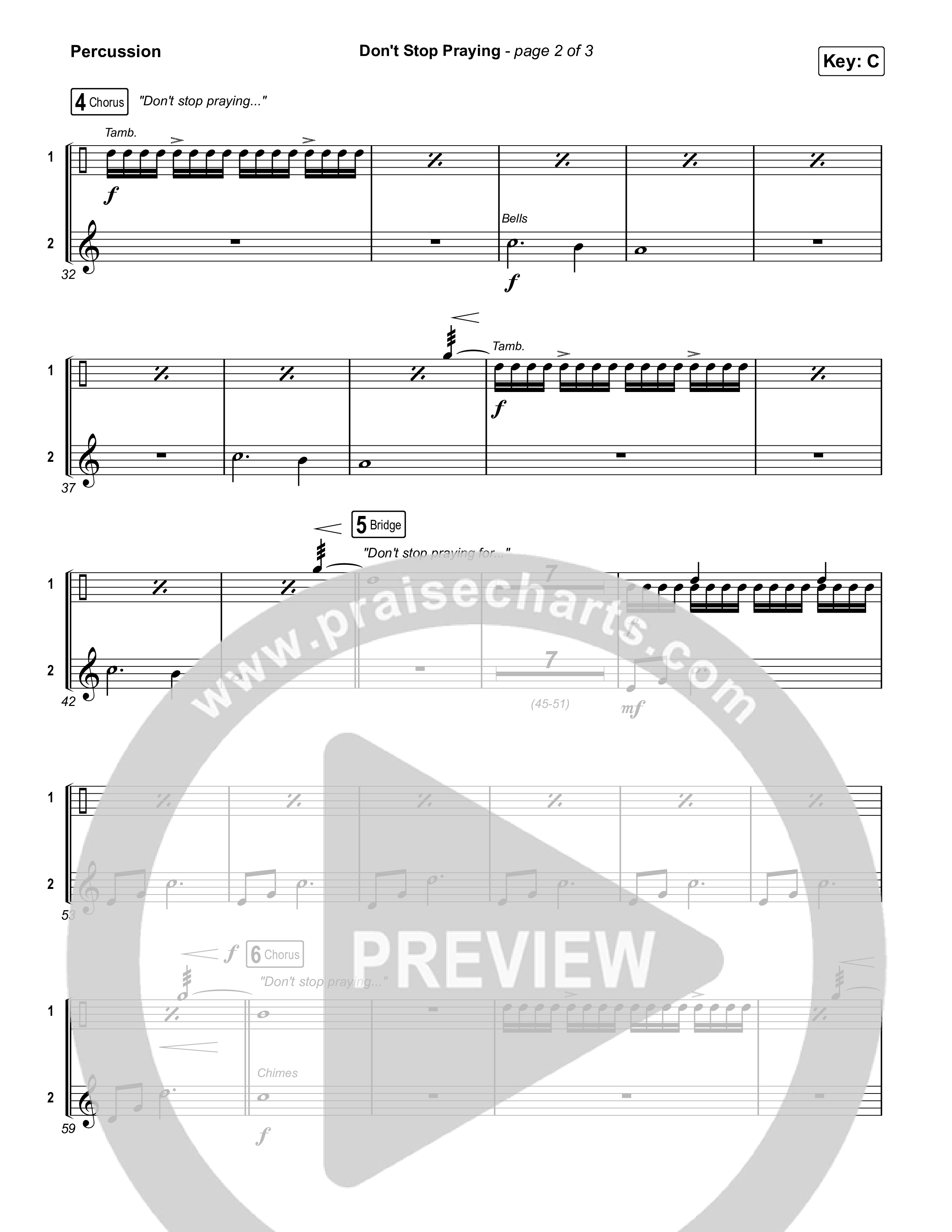 Don't Stop Praying Percussion (Matthew West)