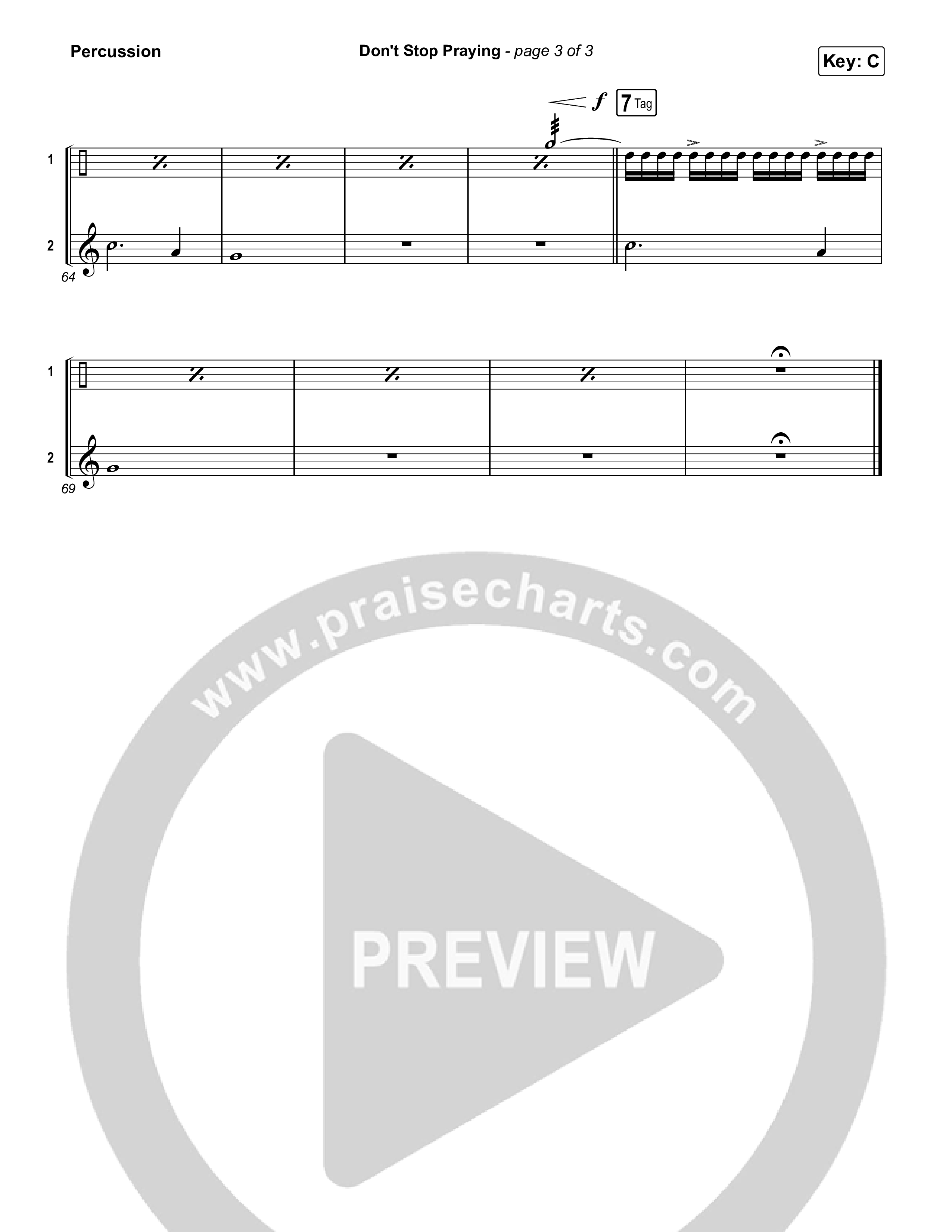 Don't Stop Praying Percussion (Matthew West)