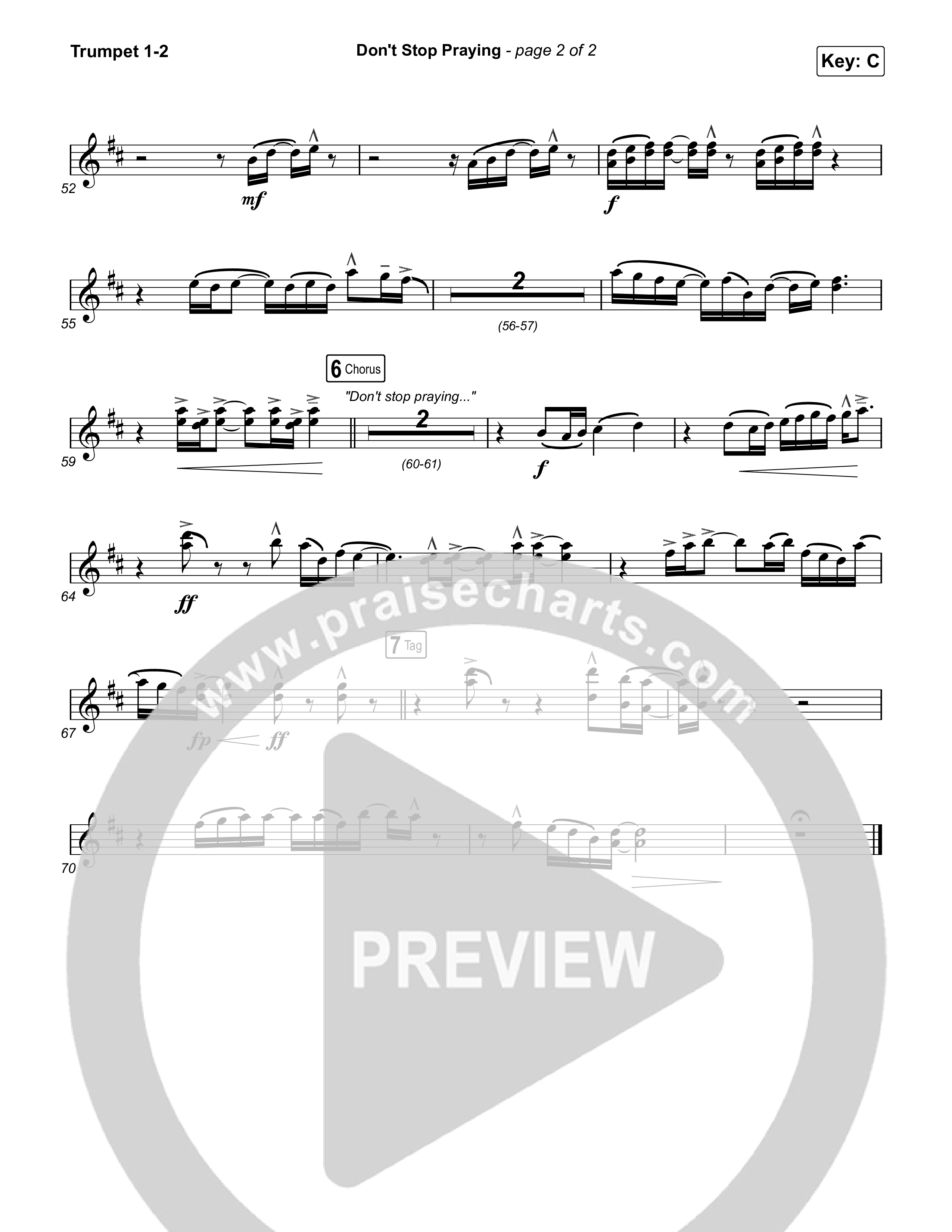 Don't Stop Praying Trumpet 1,2 (Matthew West)