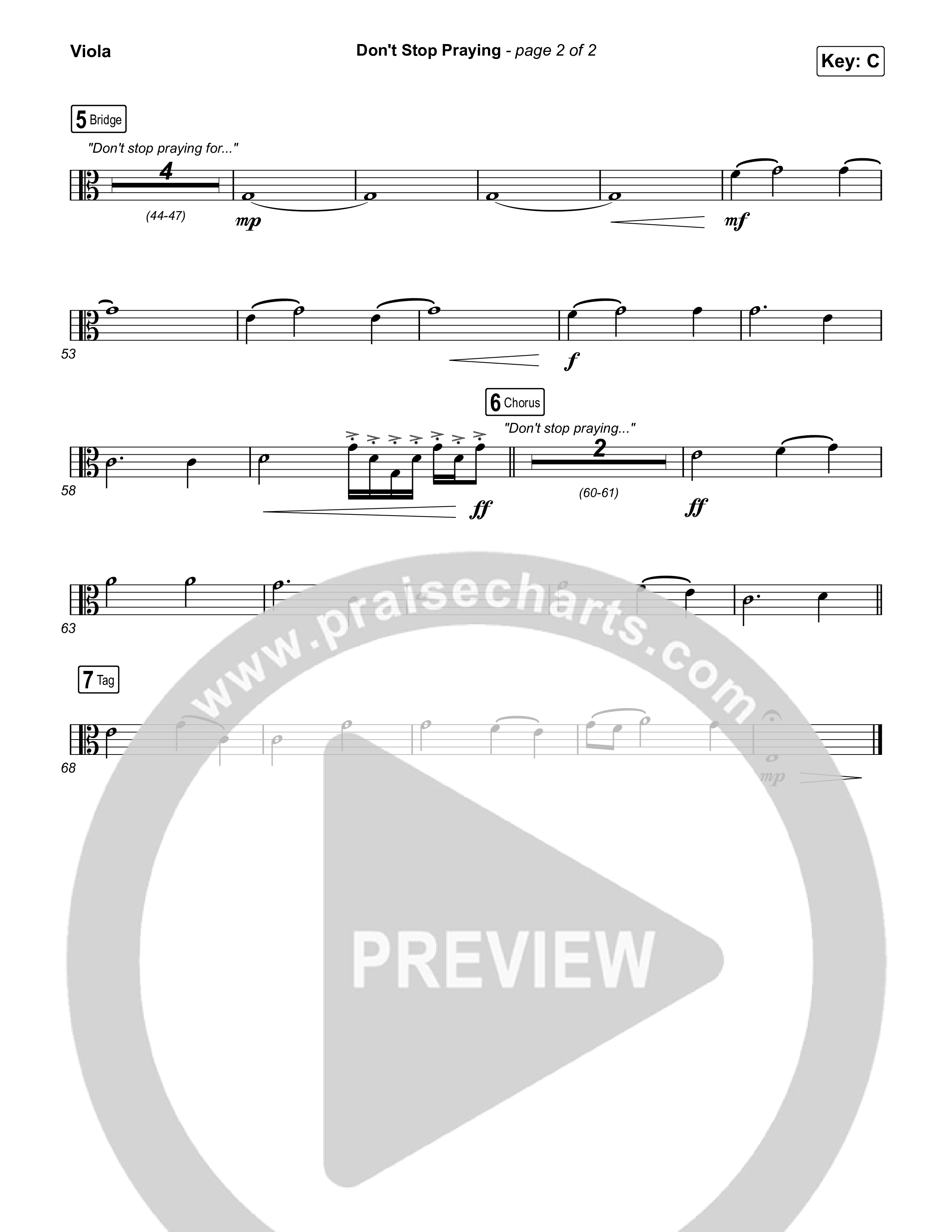 Don't Stop Praying Viola (Matthew West)