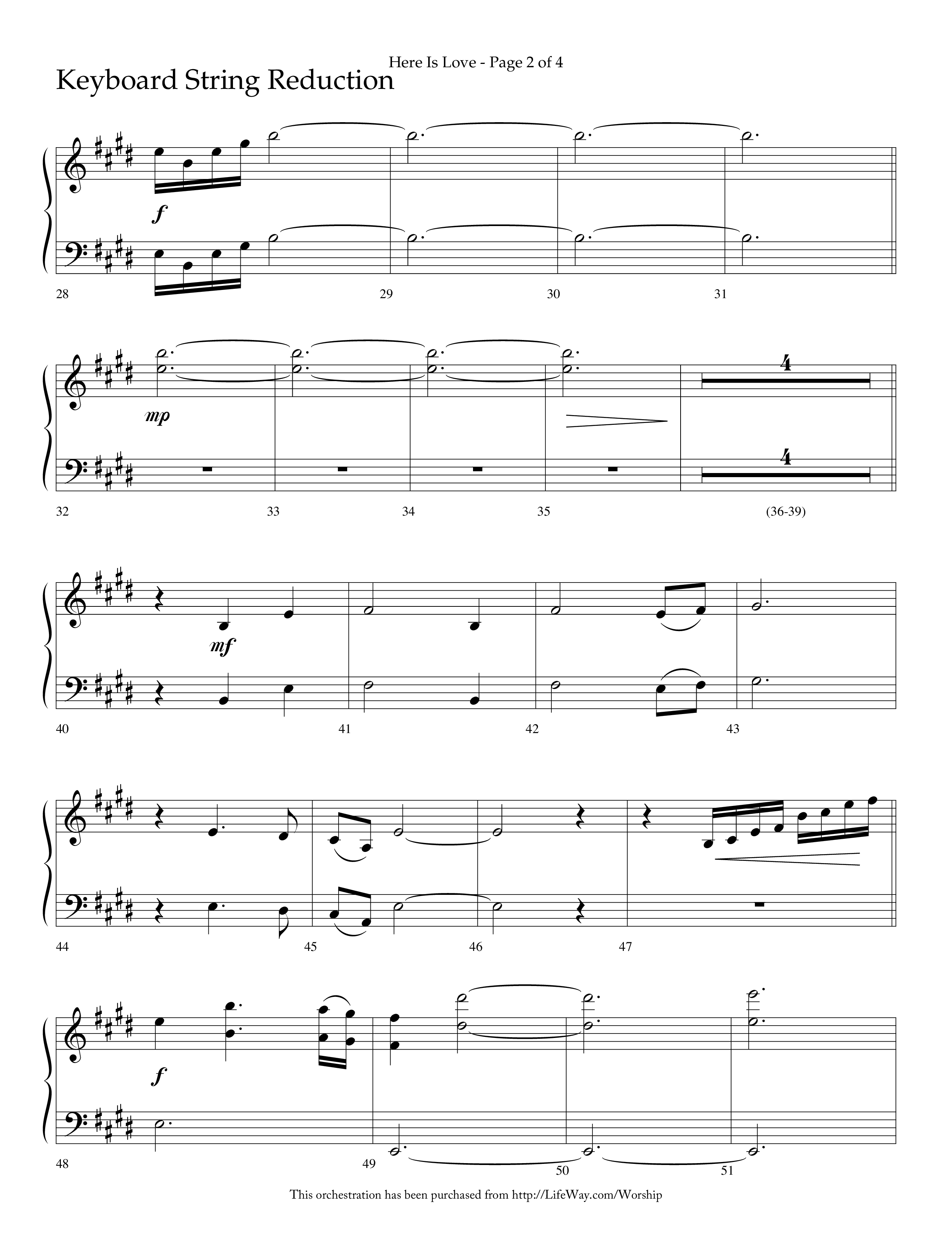 Here Is Love (Choral Anthem SATB) String Reduction (Lifeway Choral / Arr. Dave Williamson)